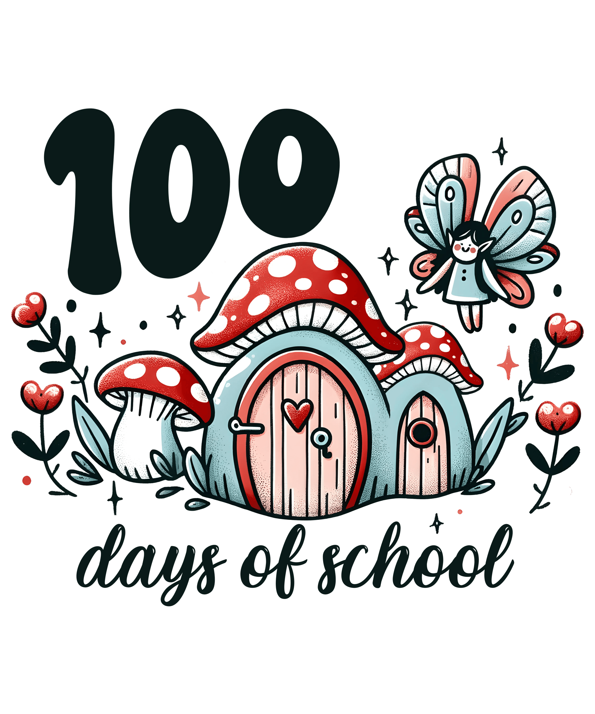 100 Days Of School Fairy Tales Design - DTF Ready To Press