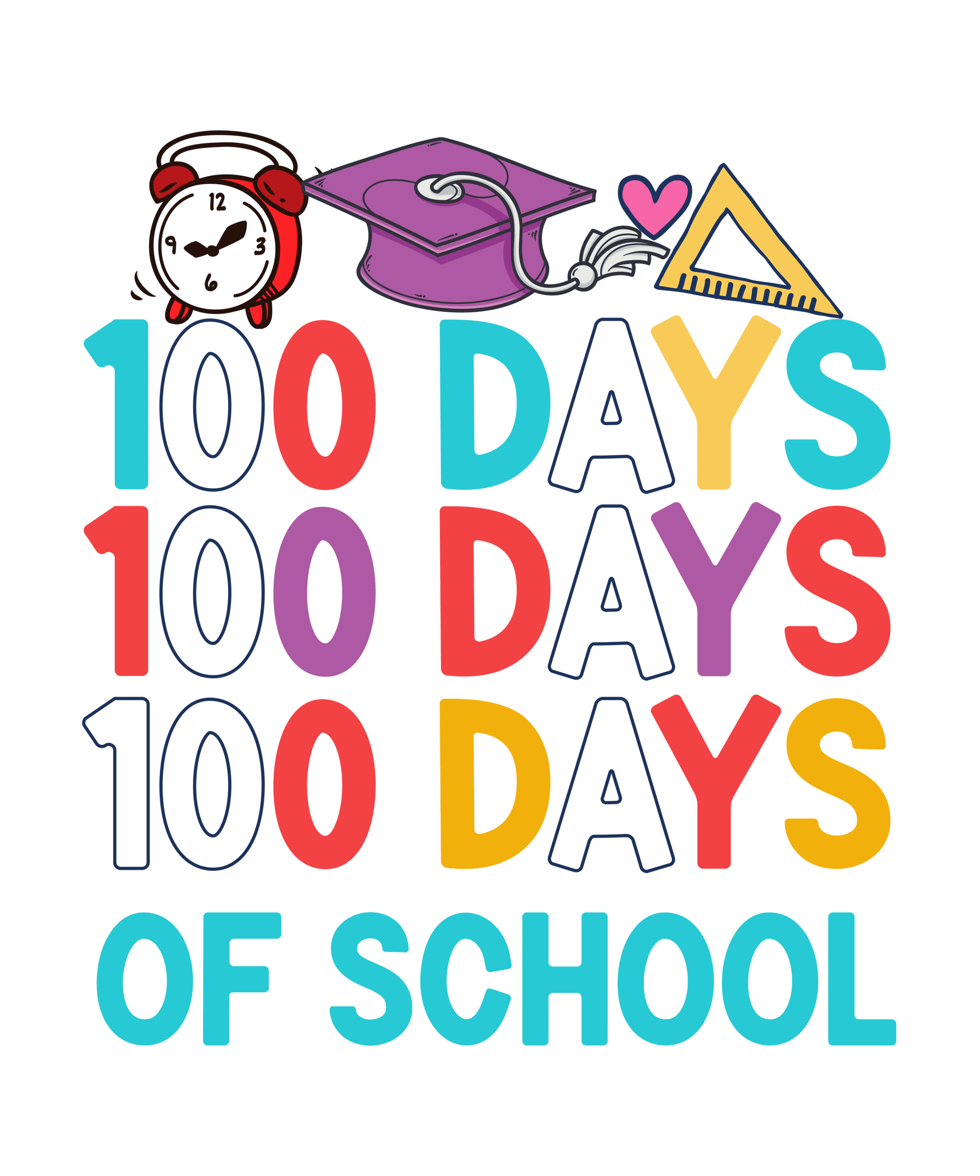 100 Days Of School Math Lover Design - DTF Ready To Press