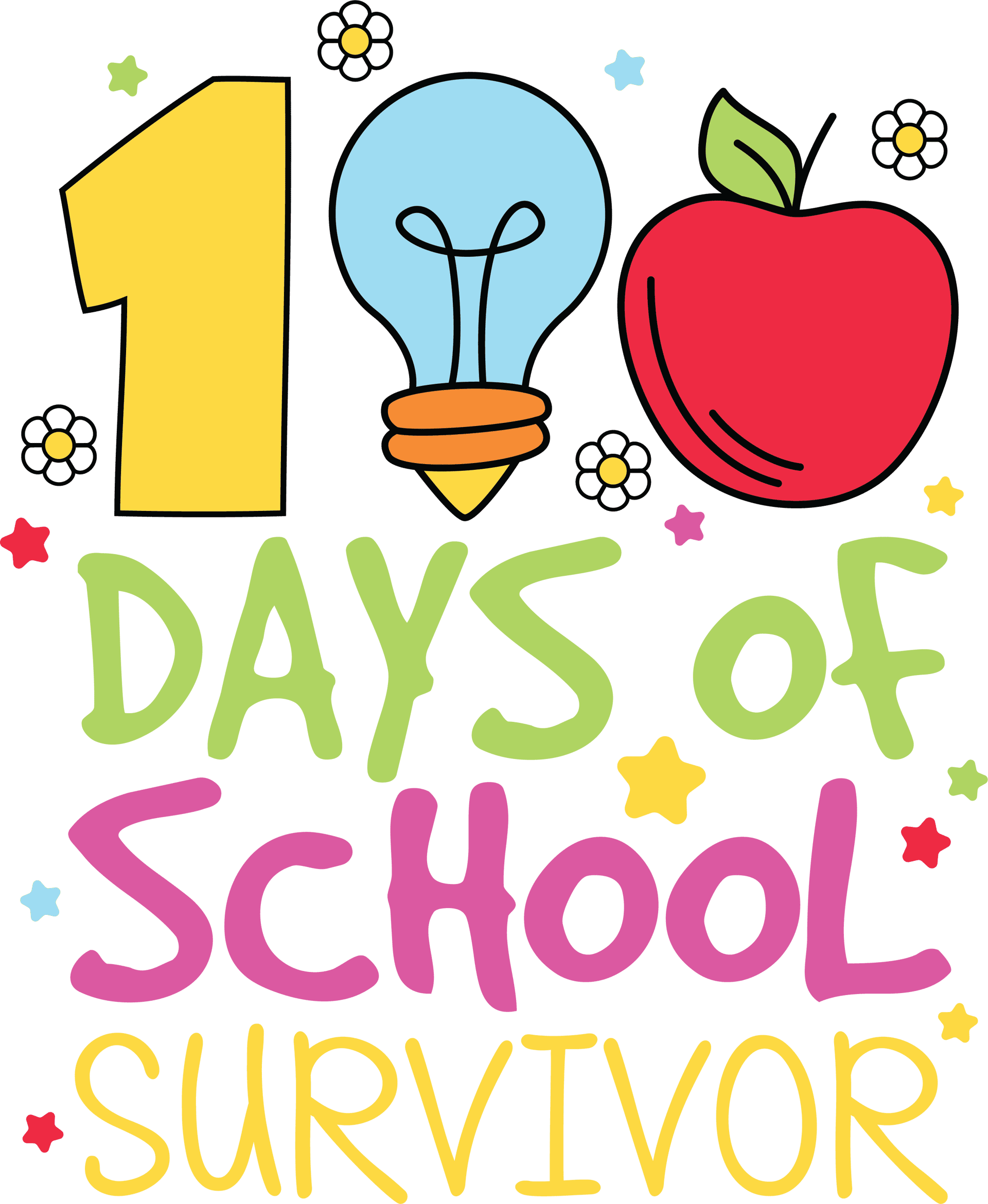 100 Days Of School Survivor Design - DTF Ready To Press