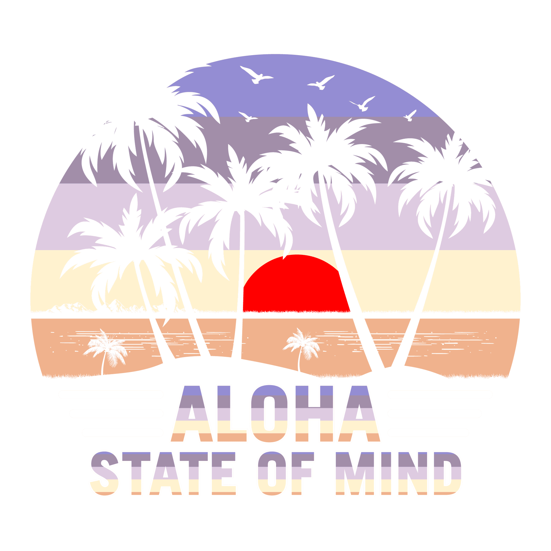 Aloha State Of Mind Design - DTF Ready To Press