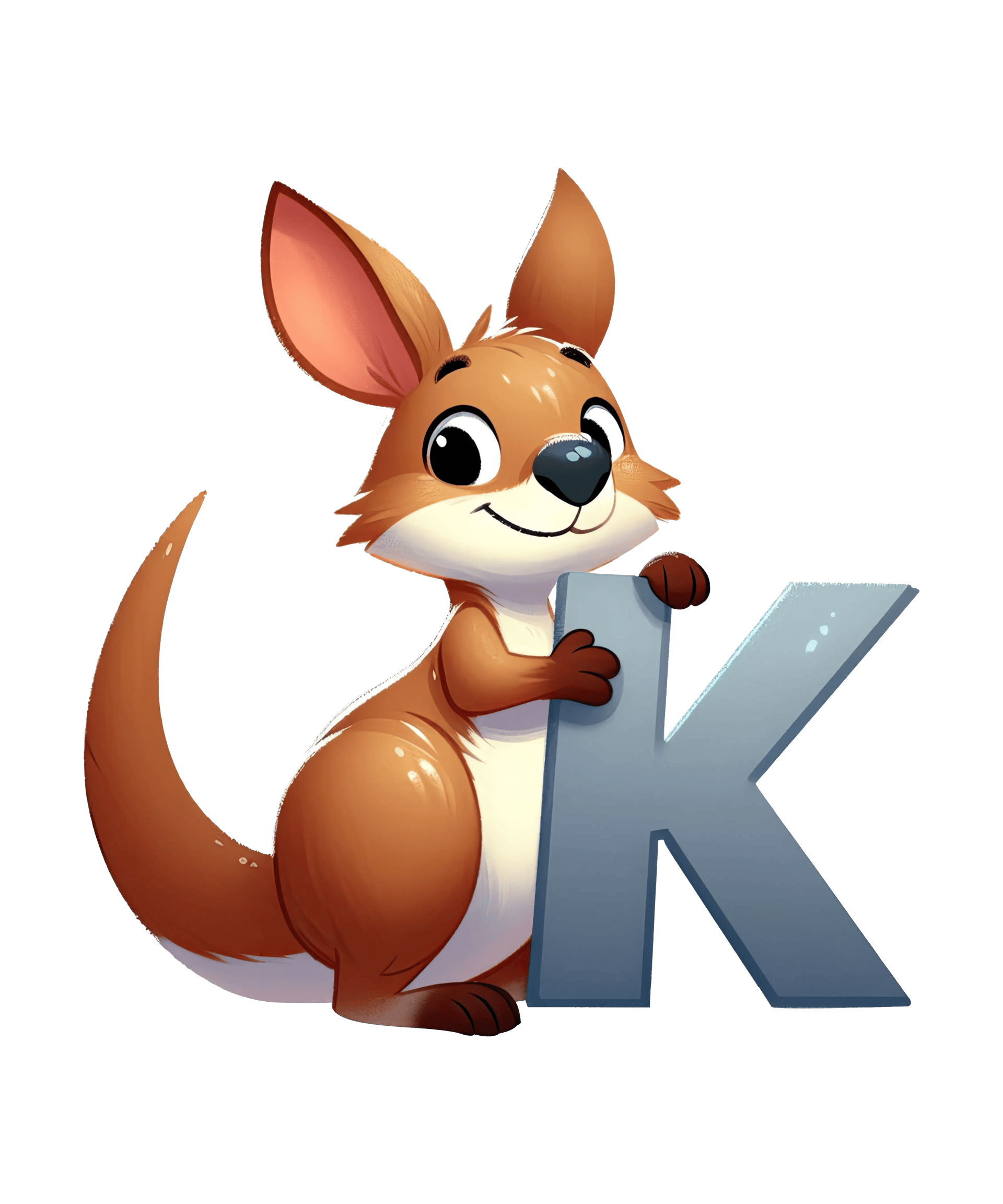 Animal Alphabet K Kangaroo Design - DTF Ready To Press