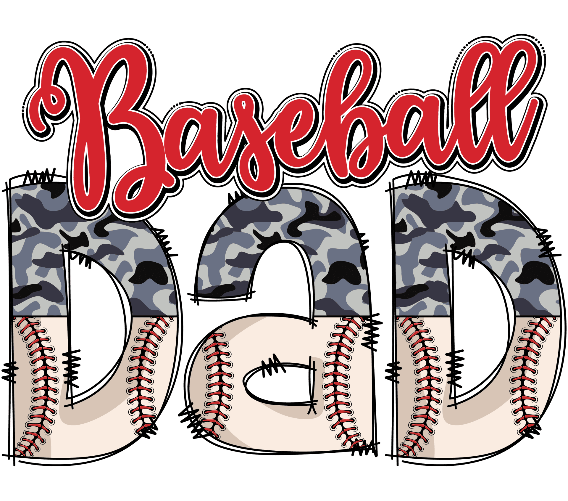 Baseball Dad Design - DTF Ready To Press
