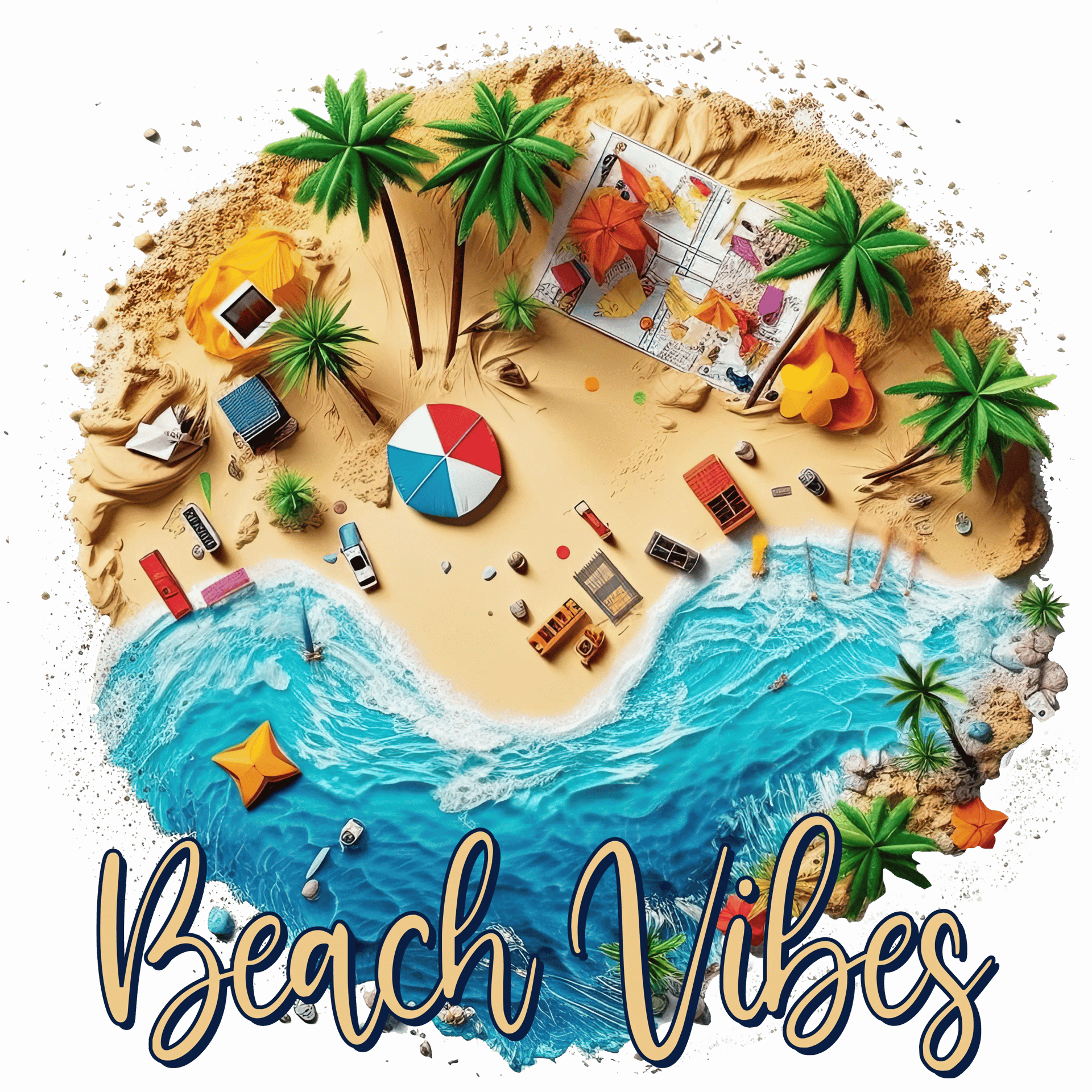Beach Vibes Design - DTF Ready To Press