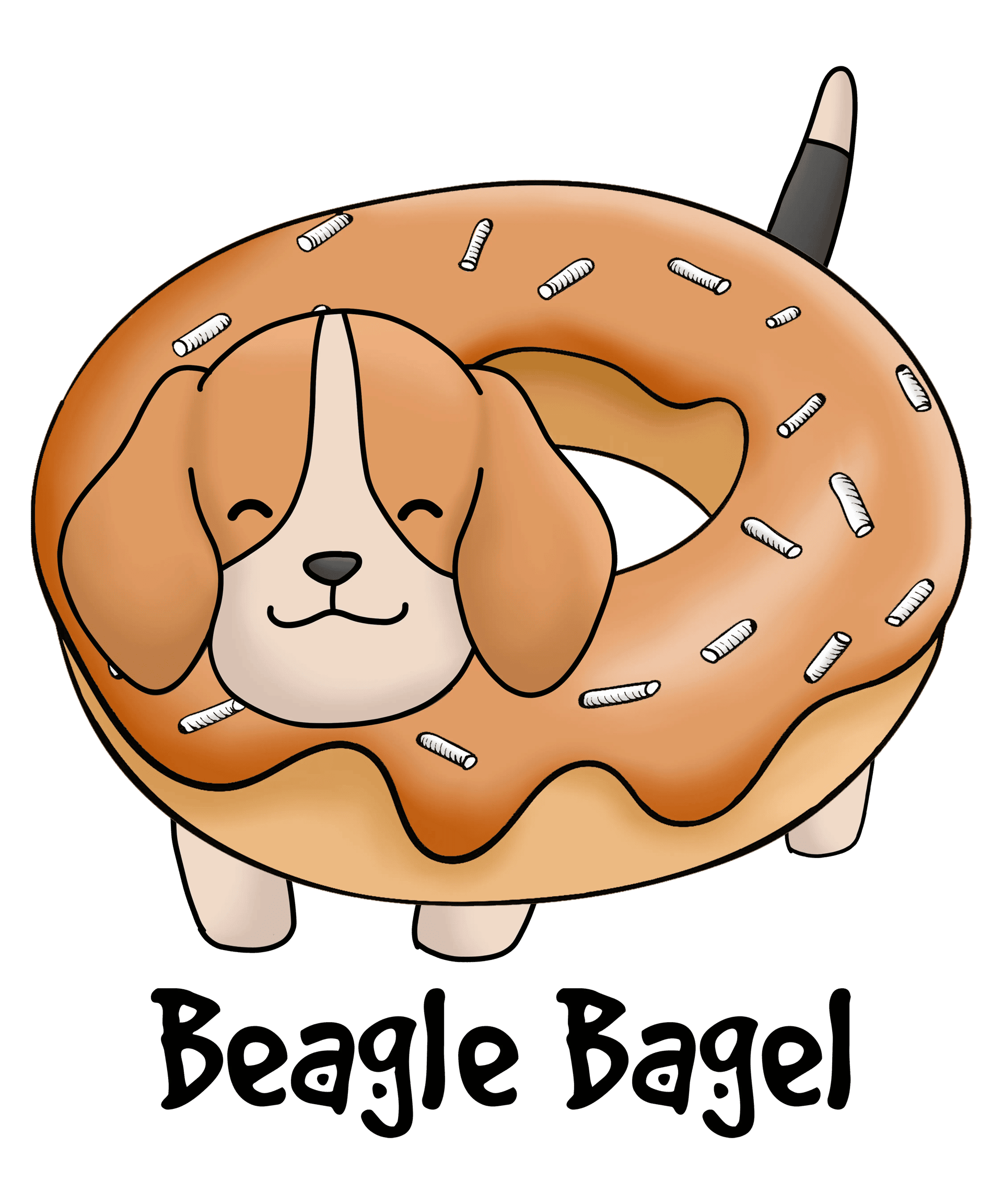 Beagle Bagel Design - DTF Ready To Press