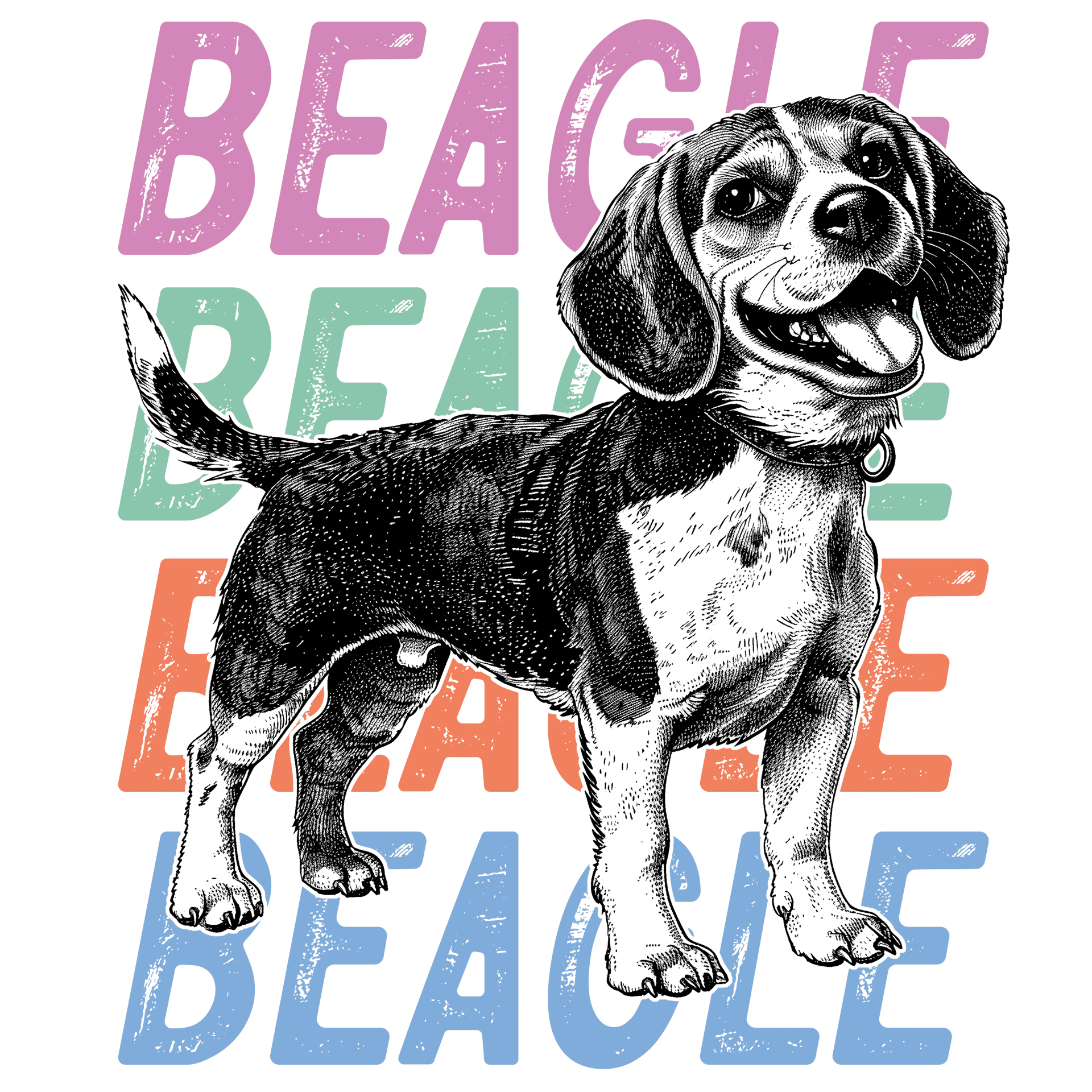 Beagle Design - DTF Ready To Press