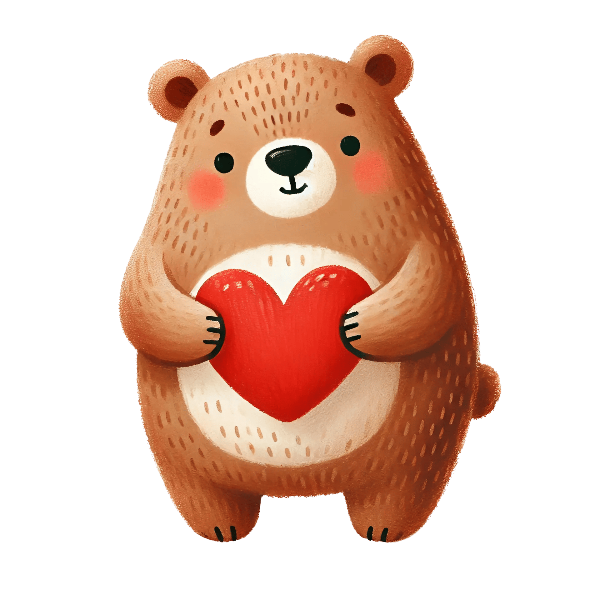 Bear Holding A Big Red Heart Design