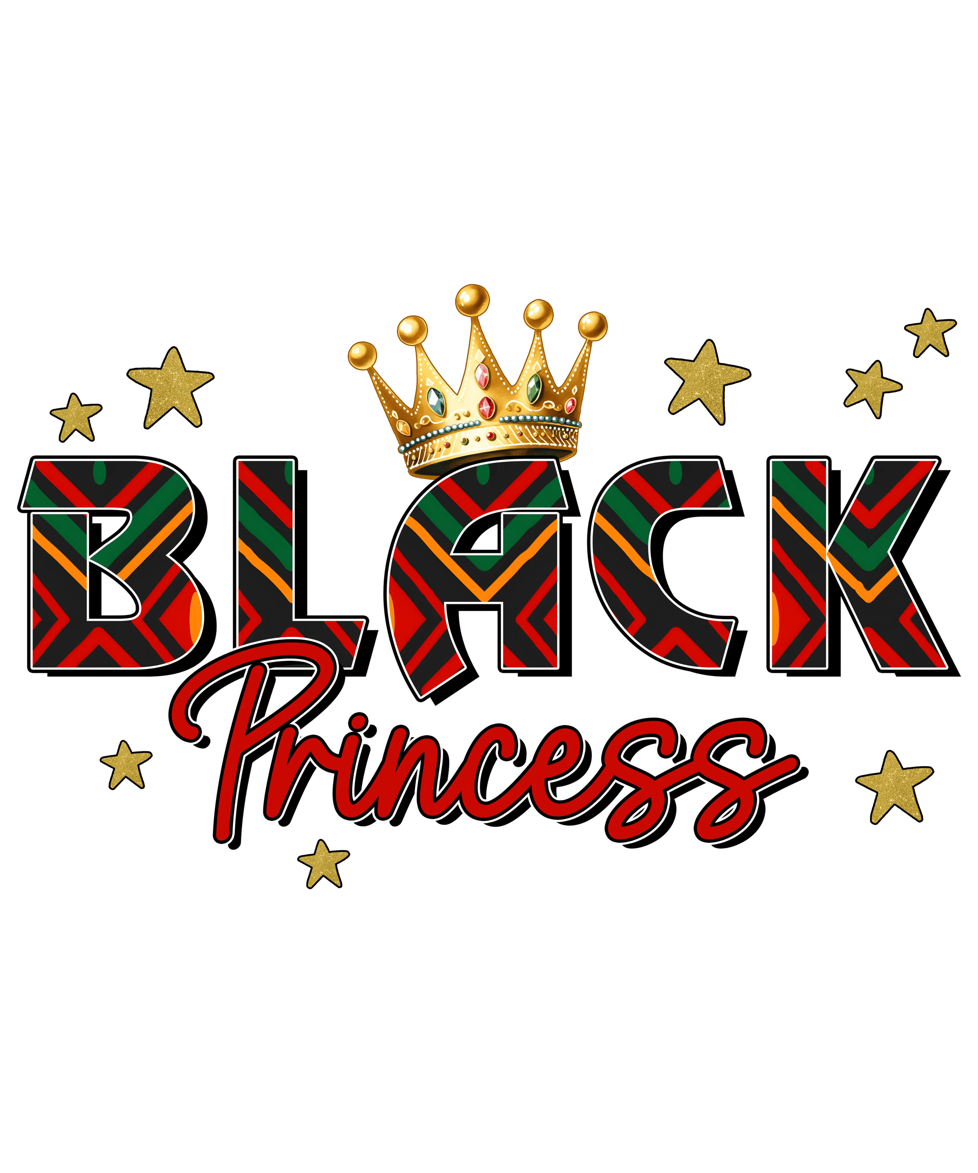 Black Princess Juneteenth Design - DTF Ready To Press