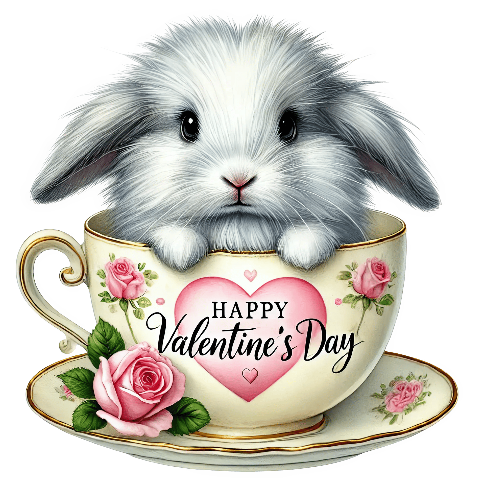 Bunny Coffee Cup Valentine's Day Design