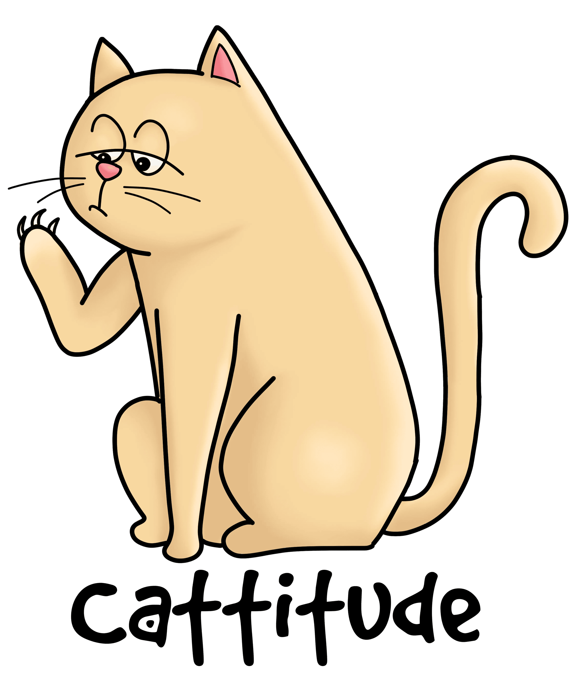 Cattitude Cool Cat Design - DTF Ready To Press