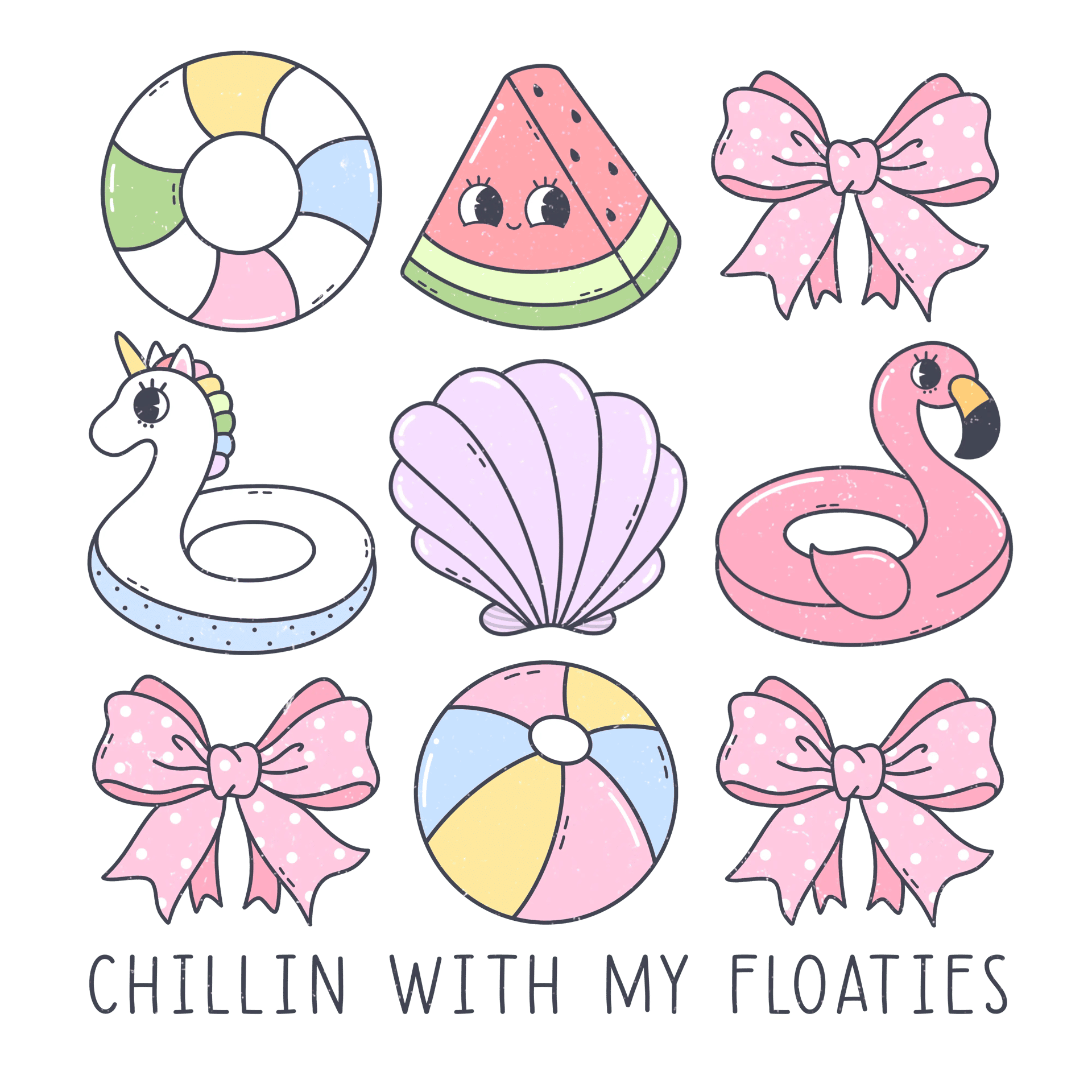Chillin With My Floaties Design - DTF Ready To Press