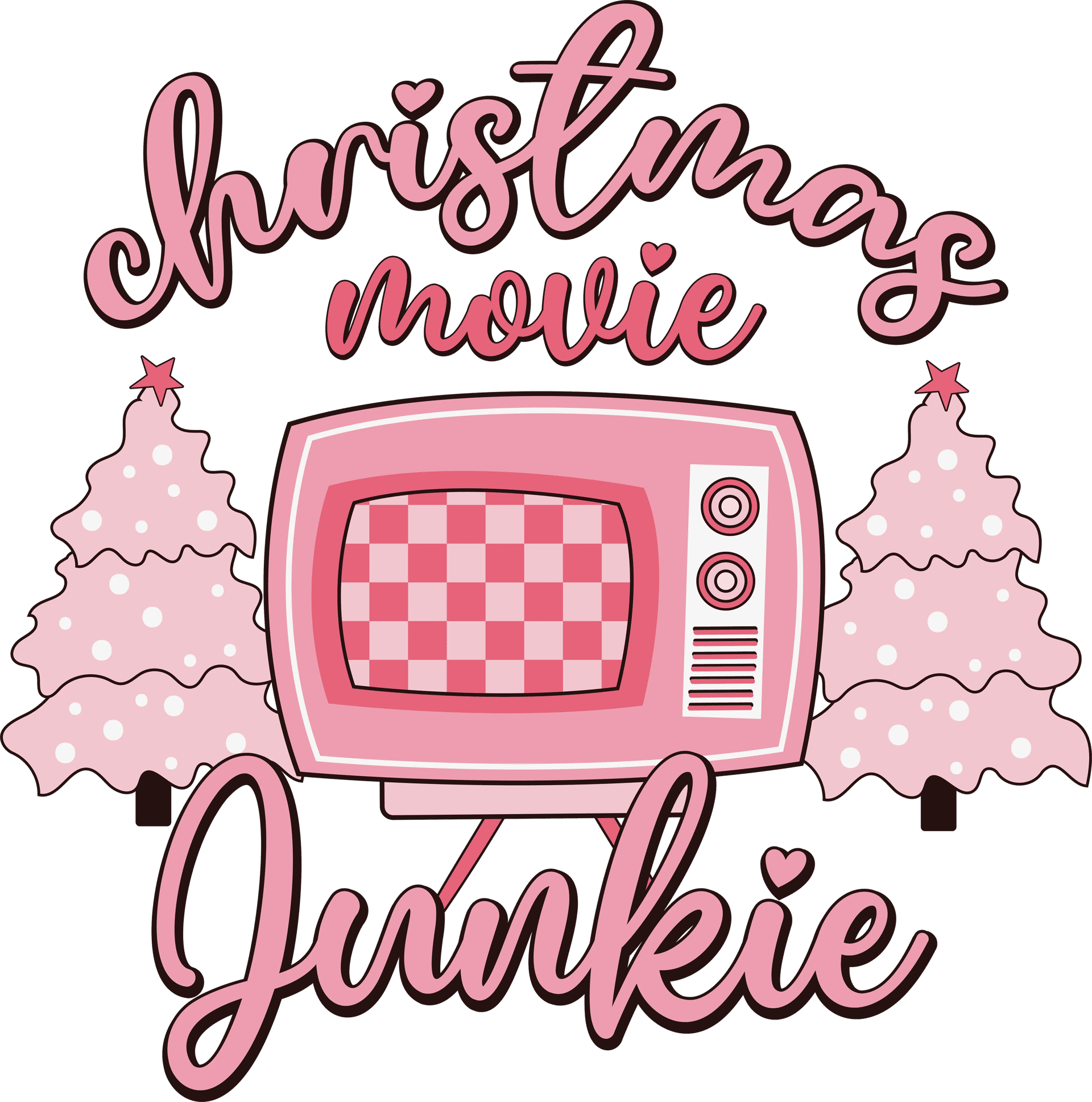 Christmas Movie Junkie Design - DTF Ready To Press