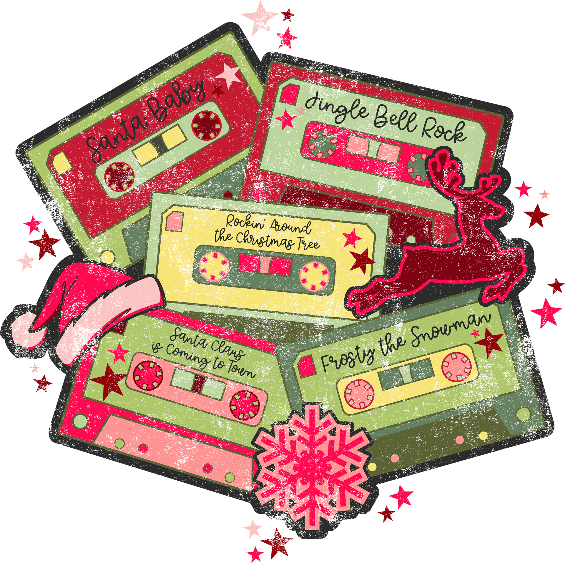 Christmas Tape Design - DTF Ready To Press