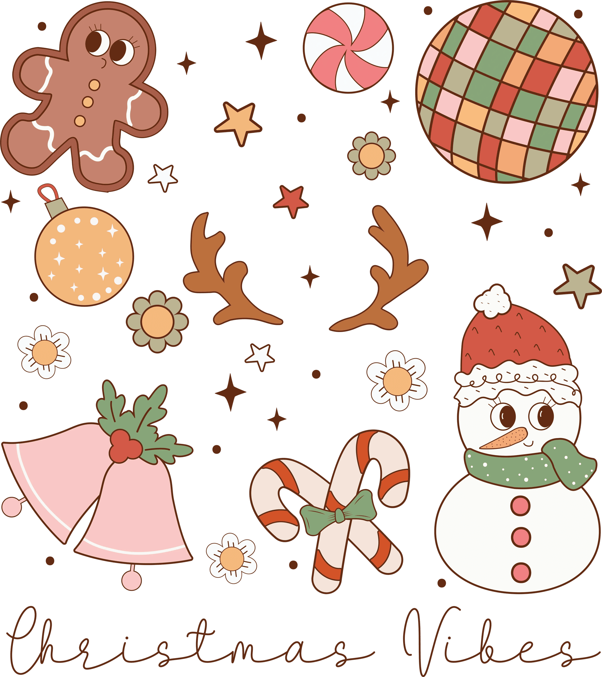 Christmas Vibes Design - DTF Ready To Press
