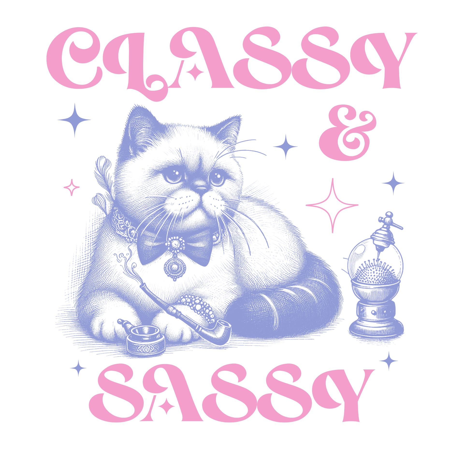 Classy & Sassy Cat Design - DTF Ready To Press