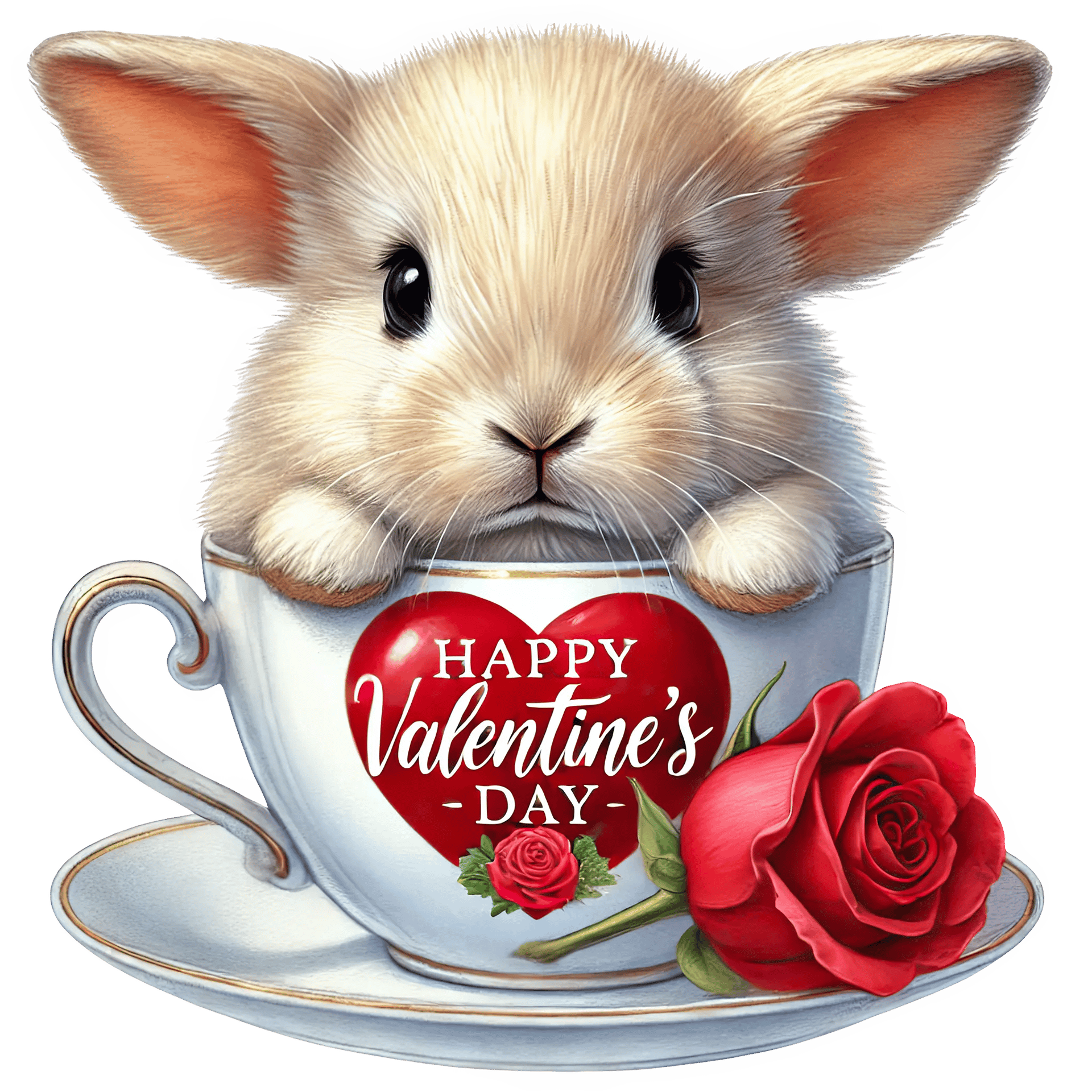 Coffee Cup Valentine's Day Bunny Design