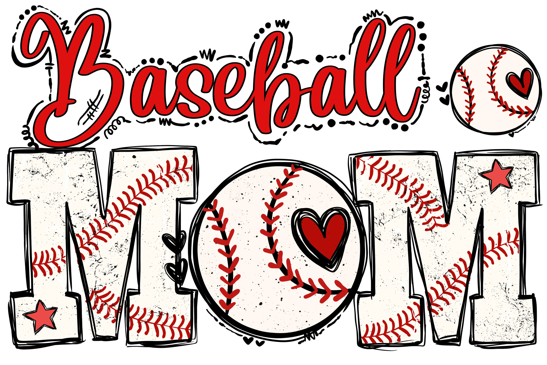 Cool Baseball Mom Design - DTF Ready To Press
