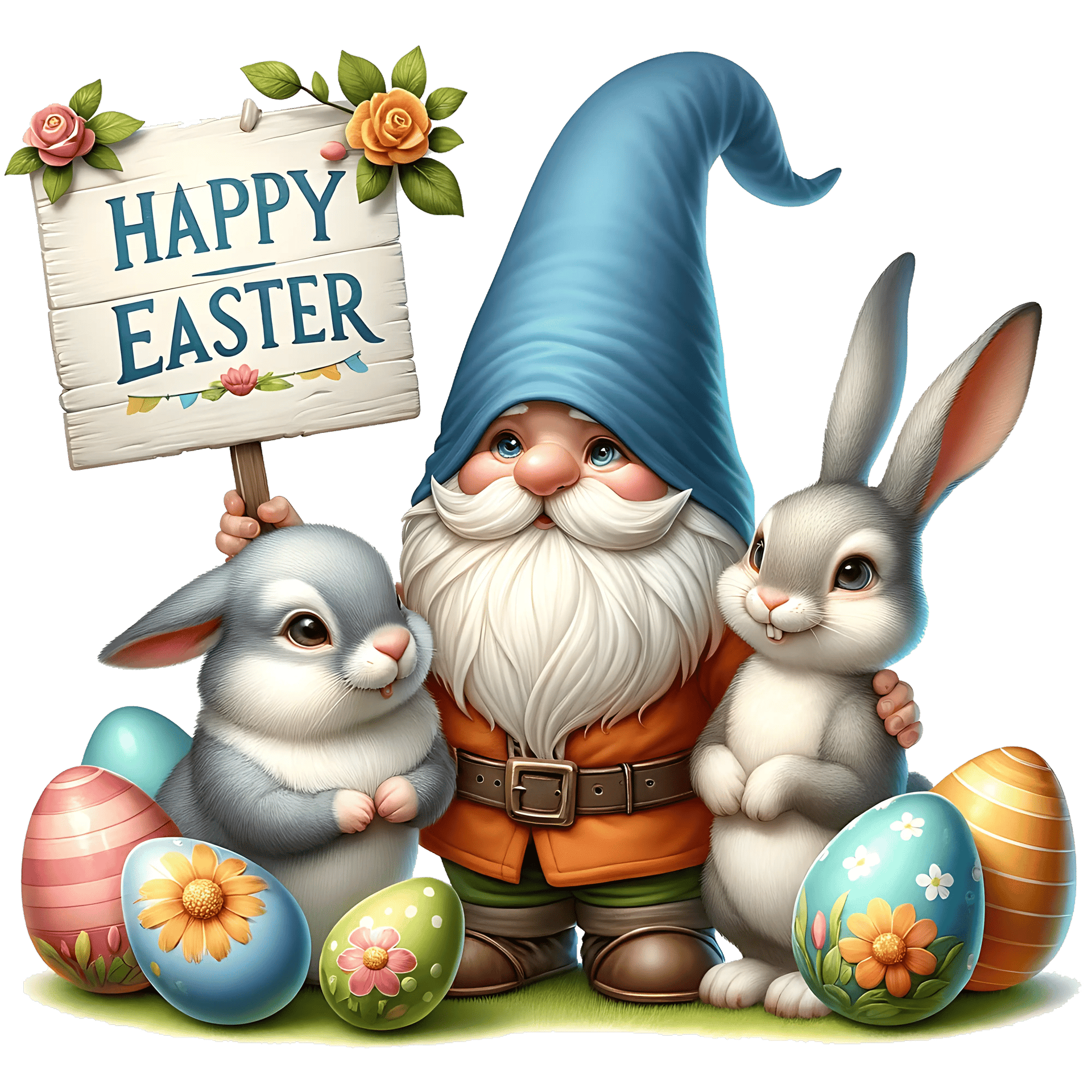 Cute Bunny Happy Easter Design - DTF Ready To Press