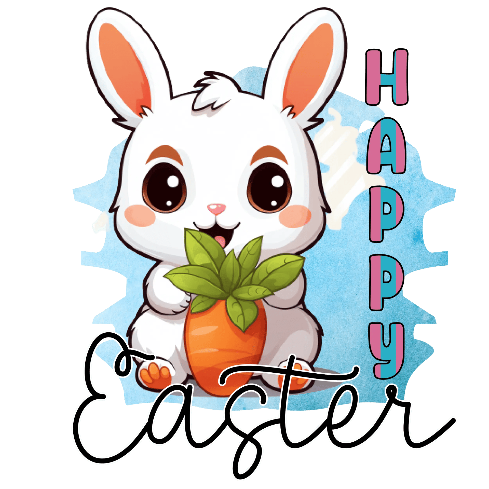 Cute Bunny Happy Easter Party Design - DTF Ready To Press