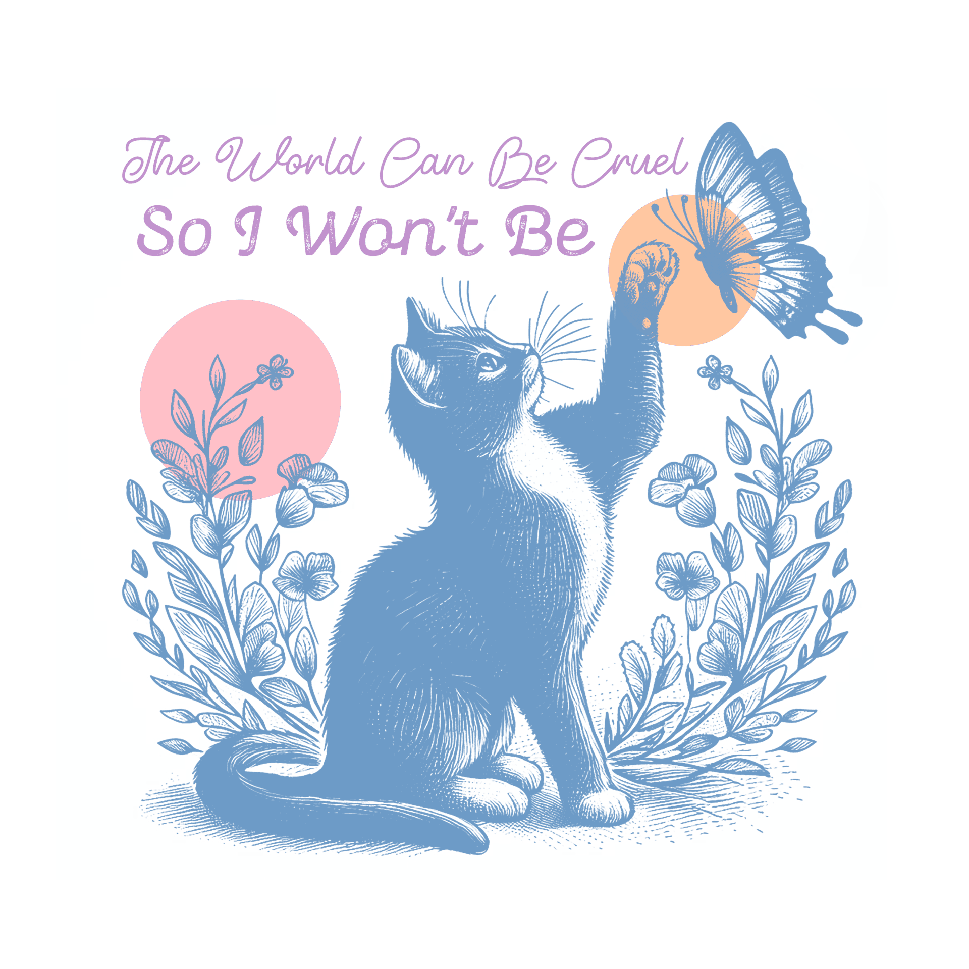 Cute Cat Design - DTF Ready To Press