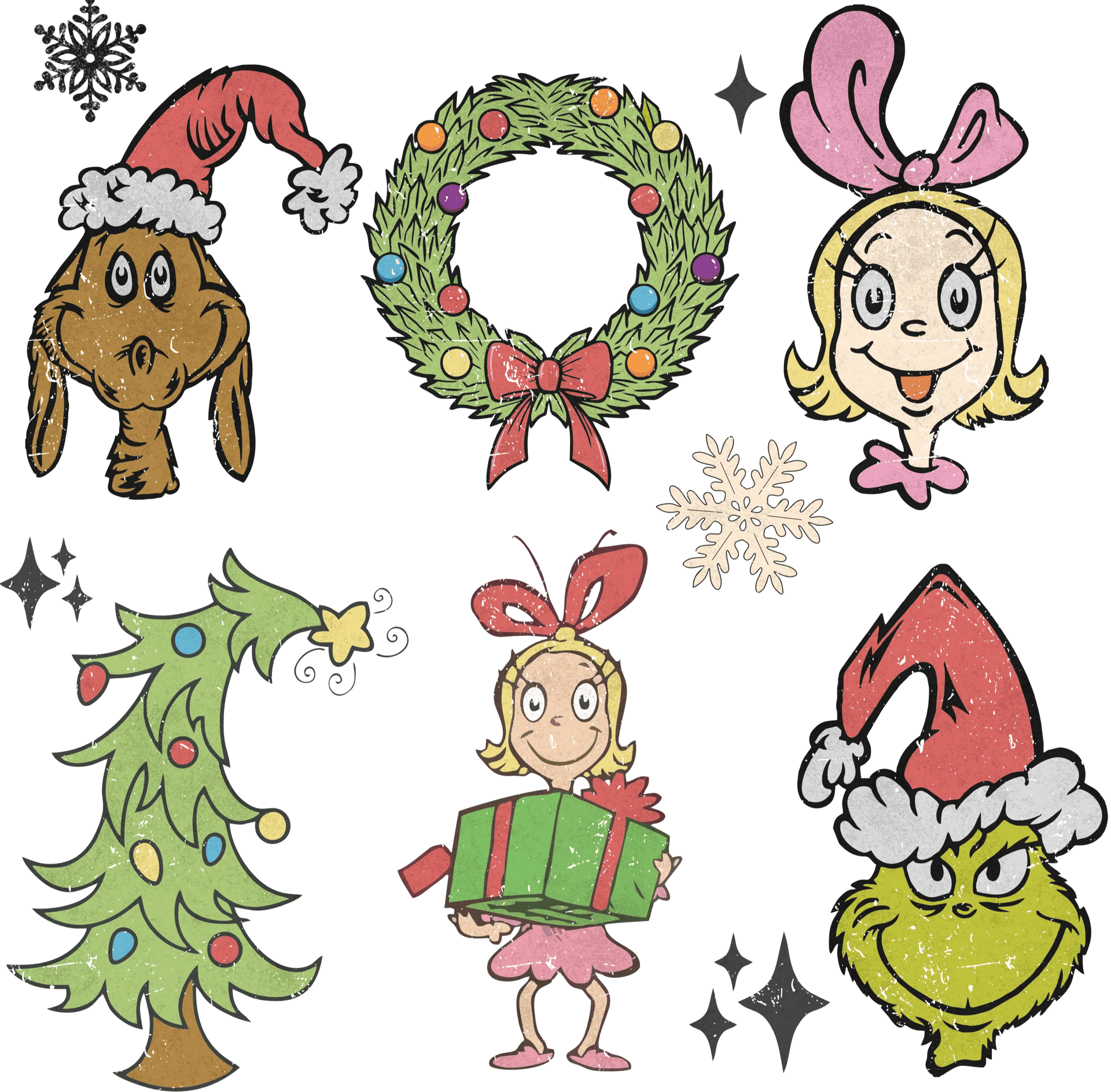 Cute Grinch Christmas Design - DTF Ready To Press