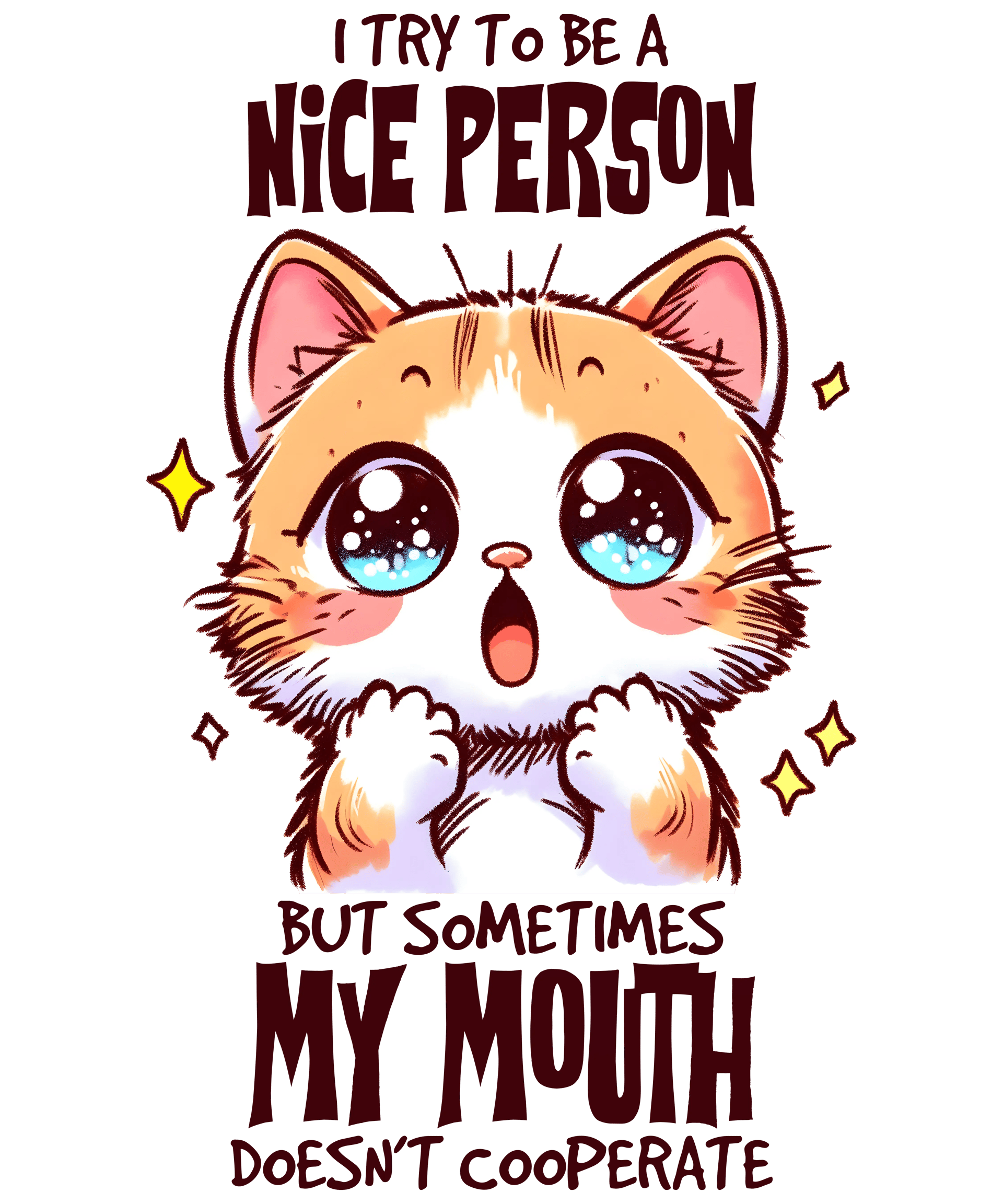 Cute Kitten Design - DTF Ready To Press
