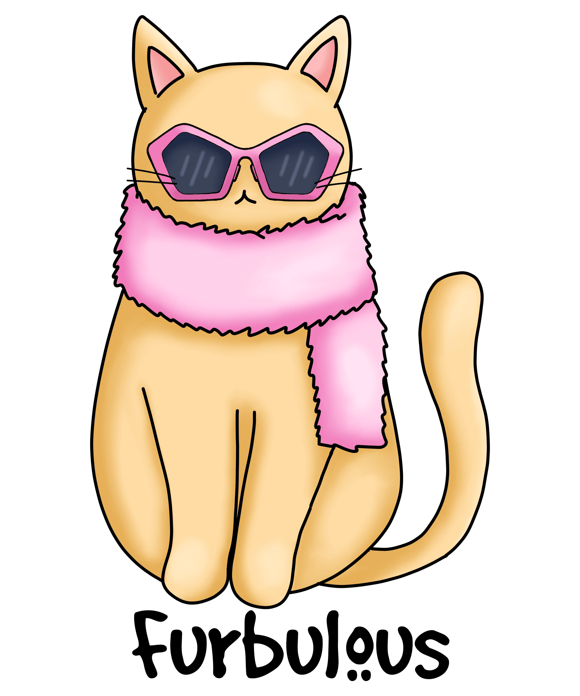 Cute Orange Cat Design - DTF Ready To Press
