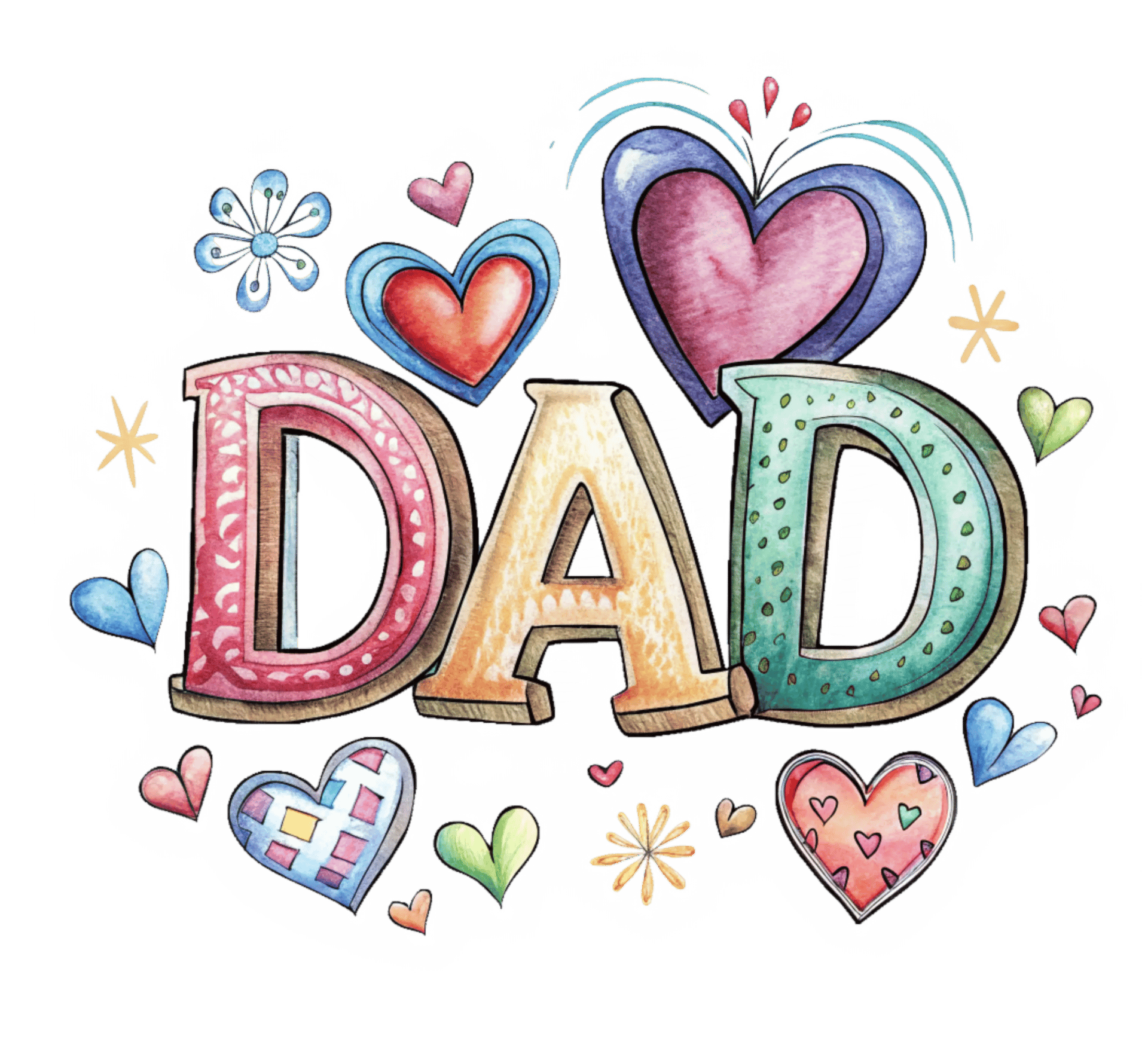 Dad Love Father's Day Design - DTF Ready To Press
