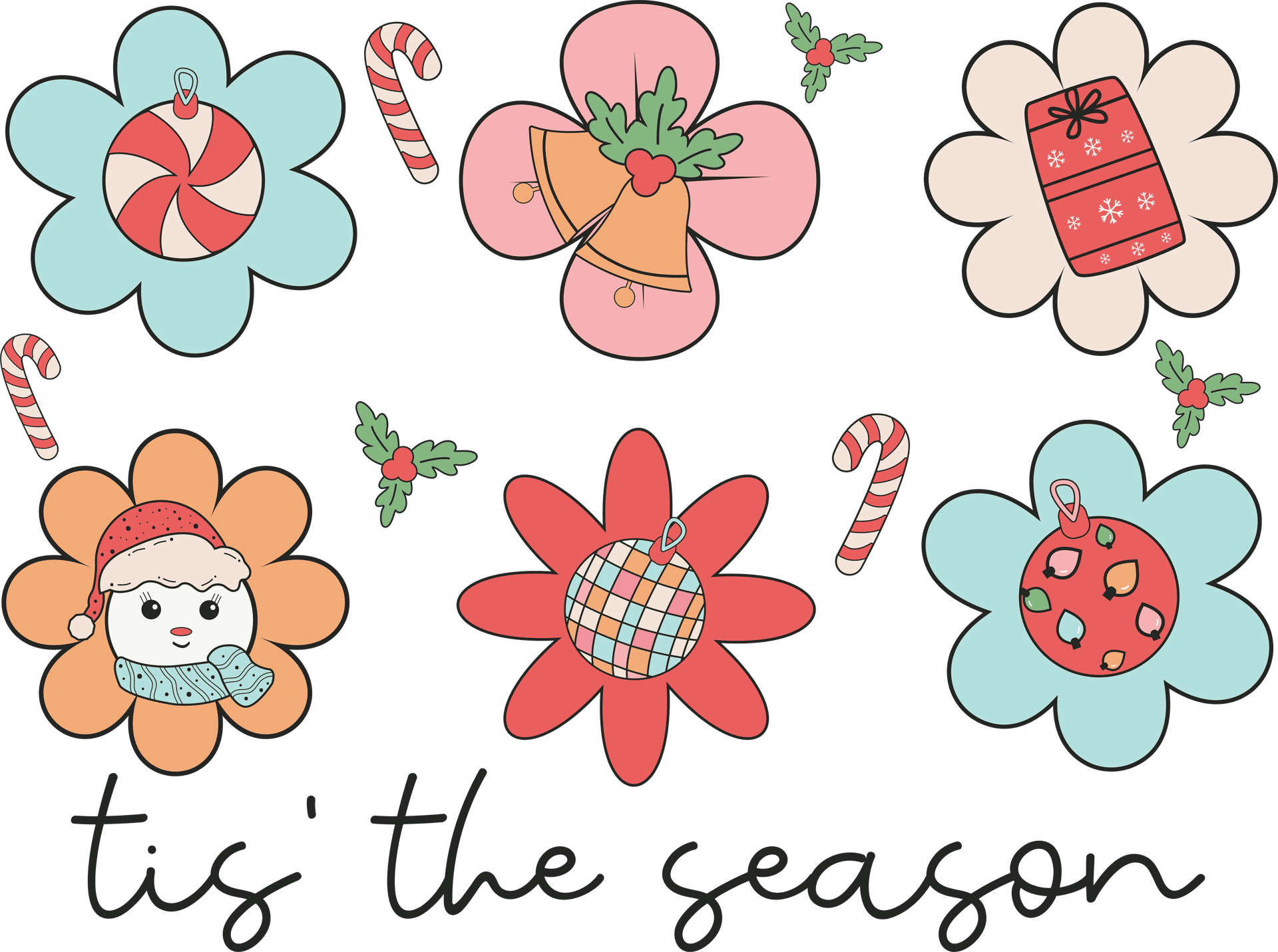 Tis The Season Christmas Design - DTF Ready To Press