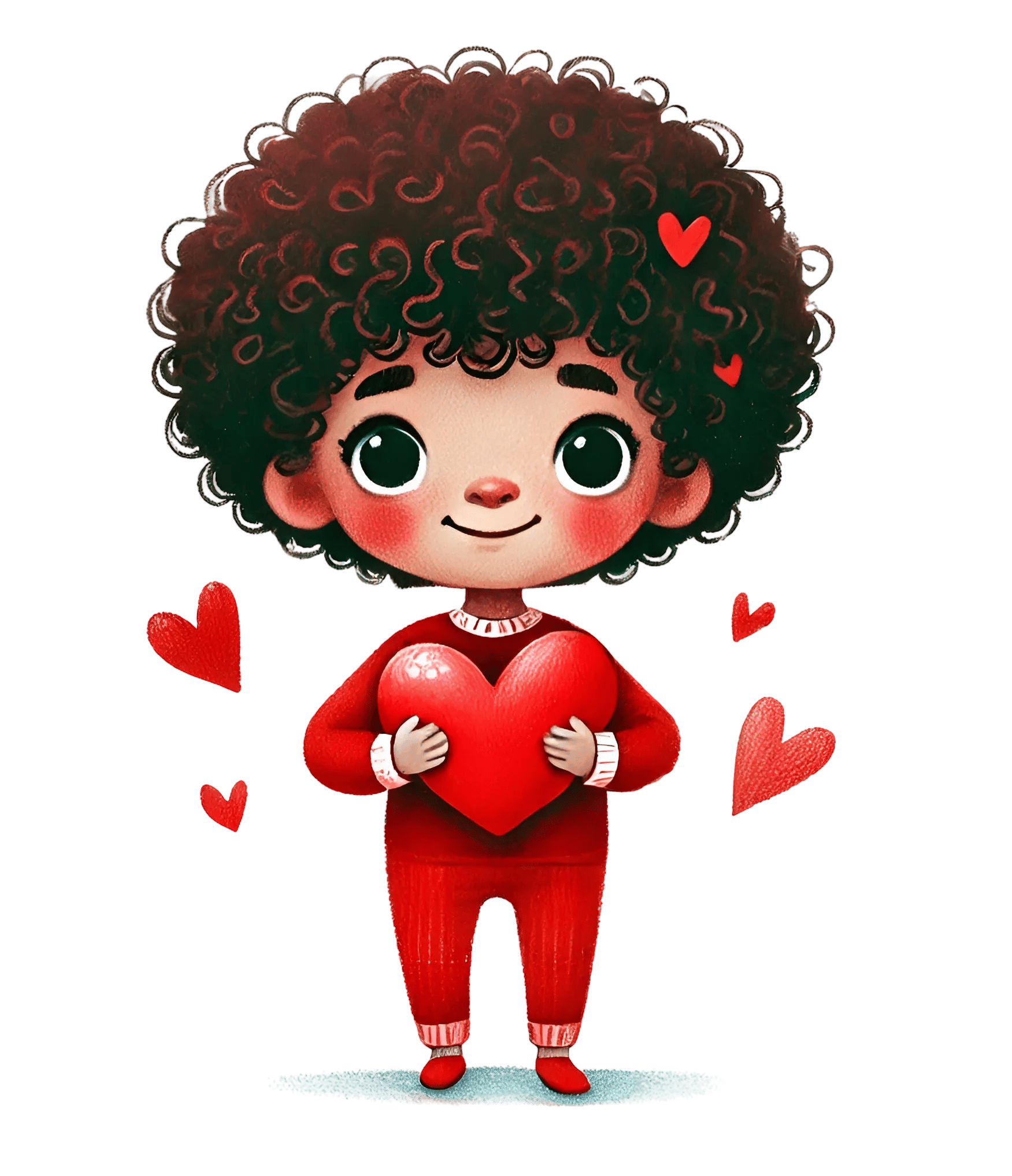 Valentine's Day Boy Holding A Big Heart Design