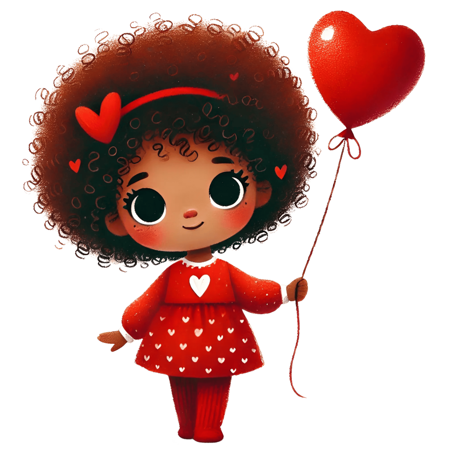 Valentine's Day Girl Holding A Balloon Design
