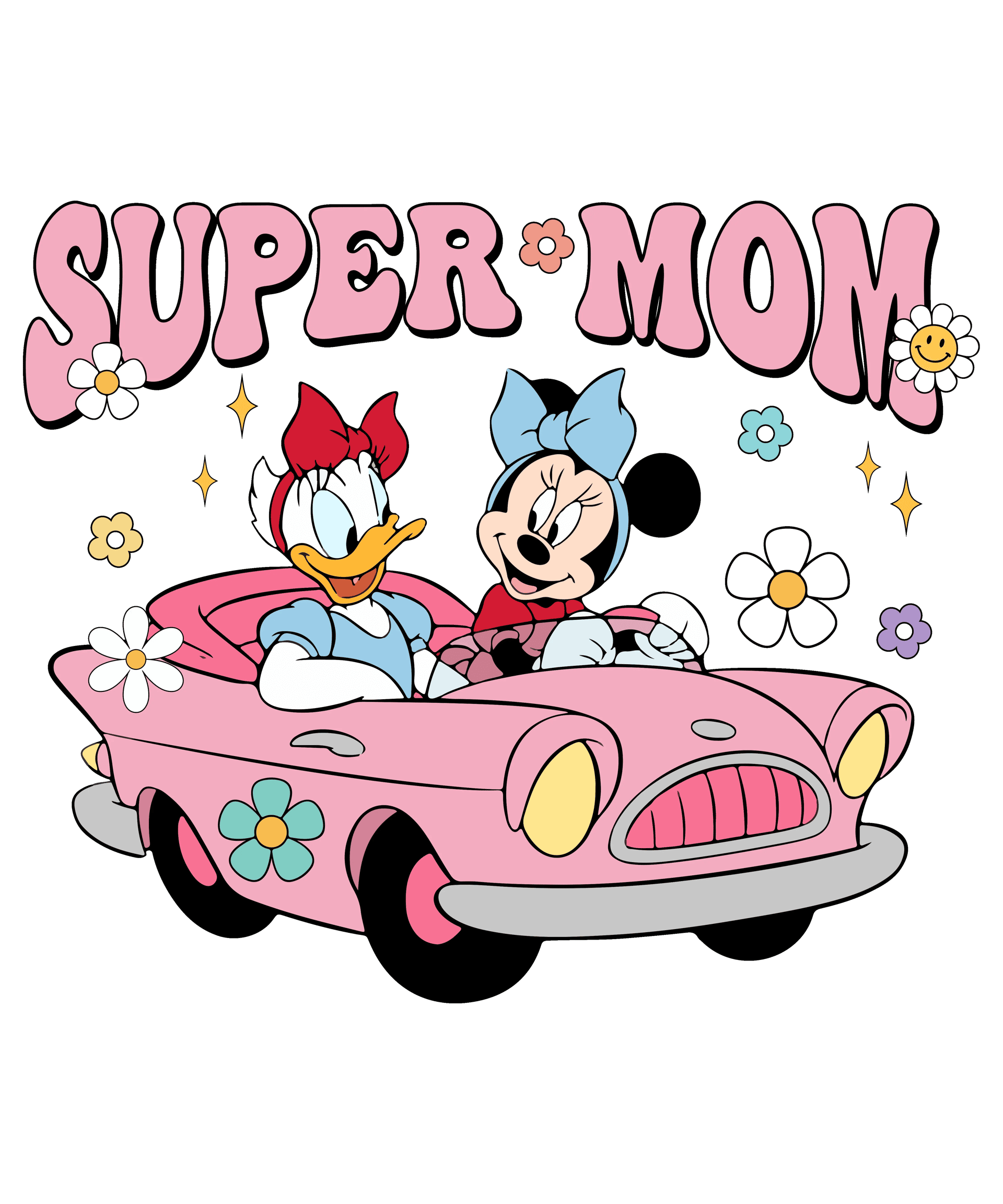 Disney Minnie Super Mom Design - DTF Ready To Press