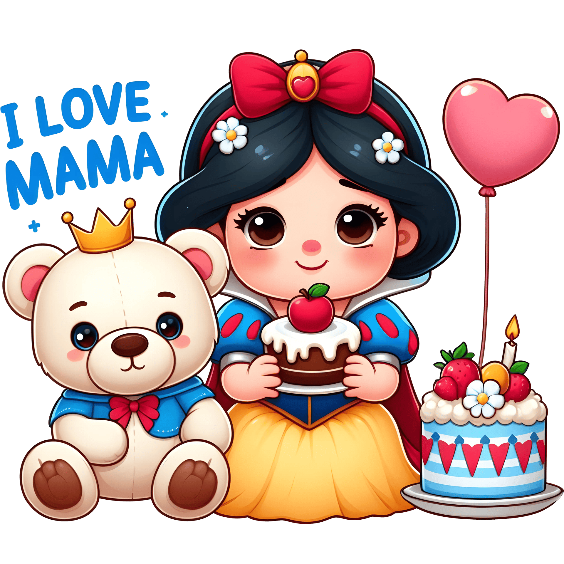 Disney Snow White I Love Mama Design
