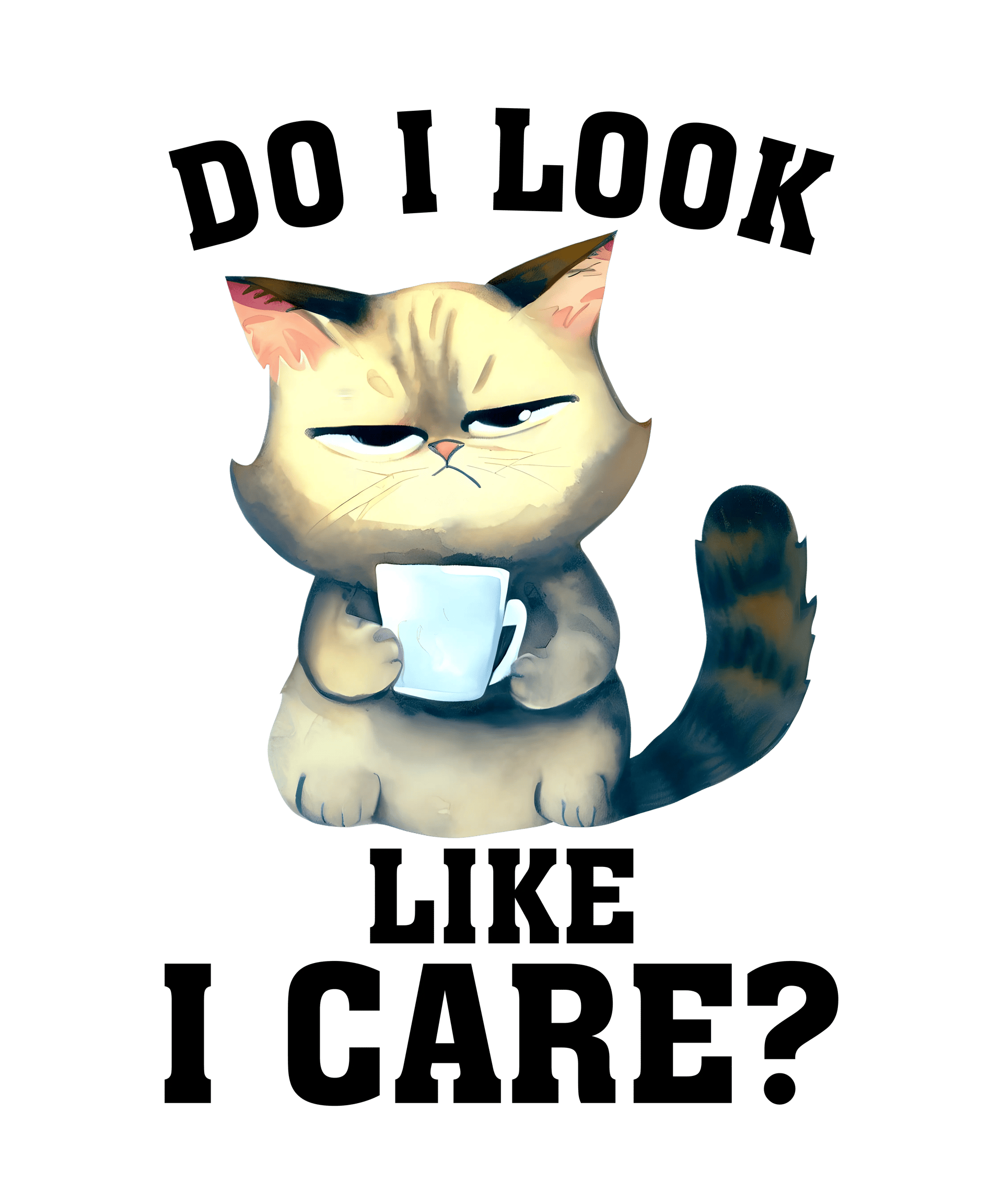 Do I Look Like I Care Cat Design - DTF Ready To Press