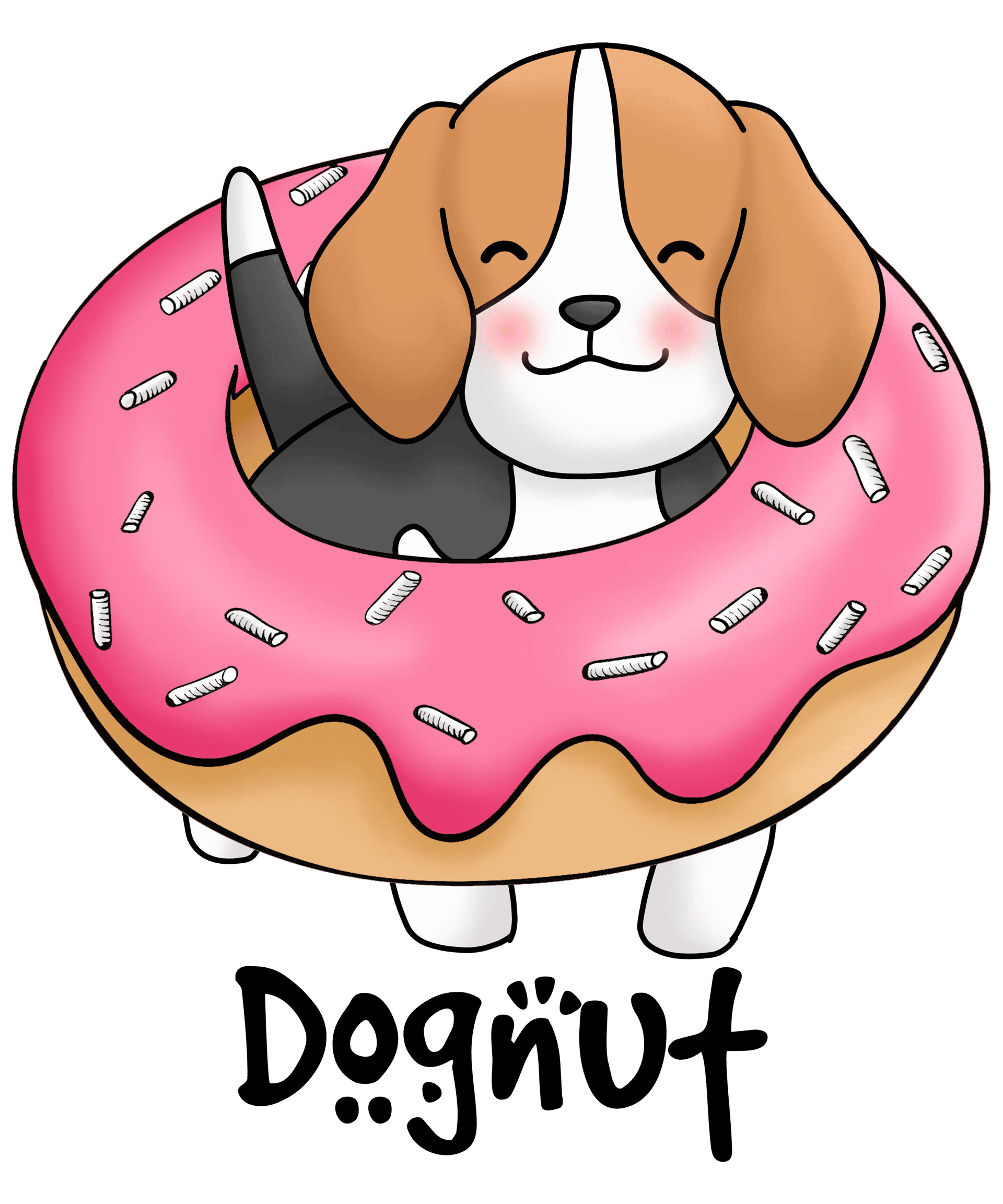 Dognut Funny Dog Design - DTF Ready To Press