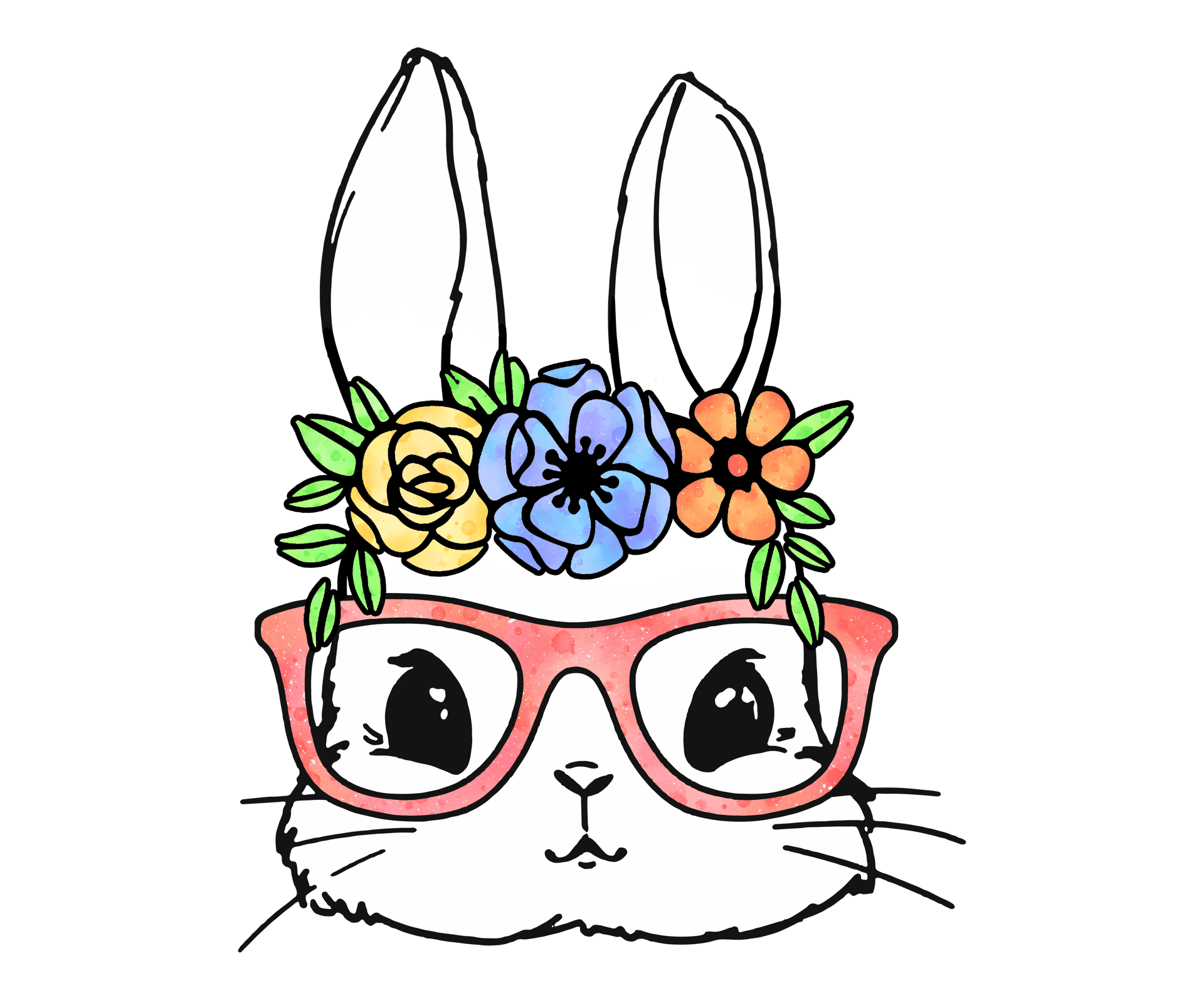 Easter Cute Bunny Design - DTF Ready To Press
