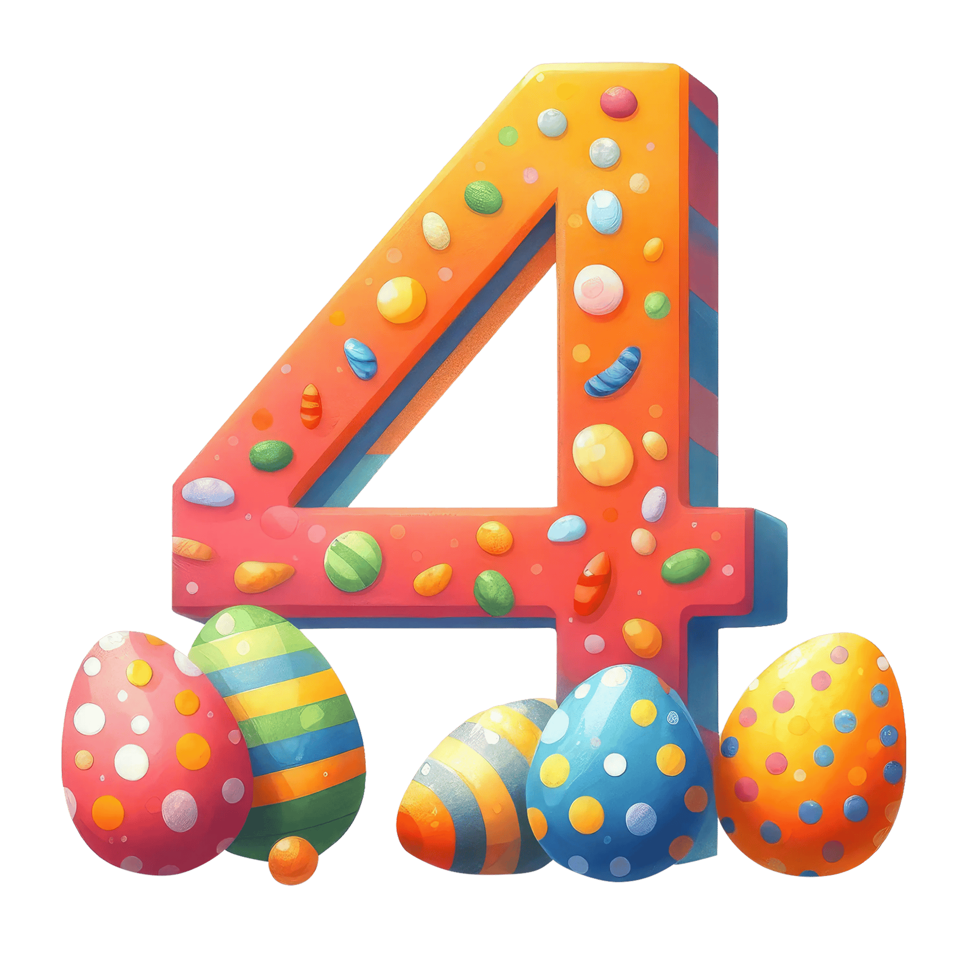 Easter Number 4 Design - DTF Ready To Press
