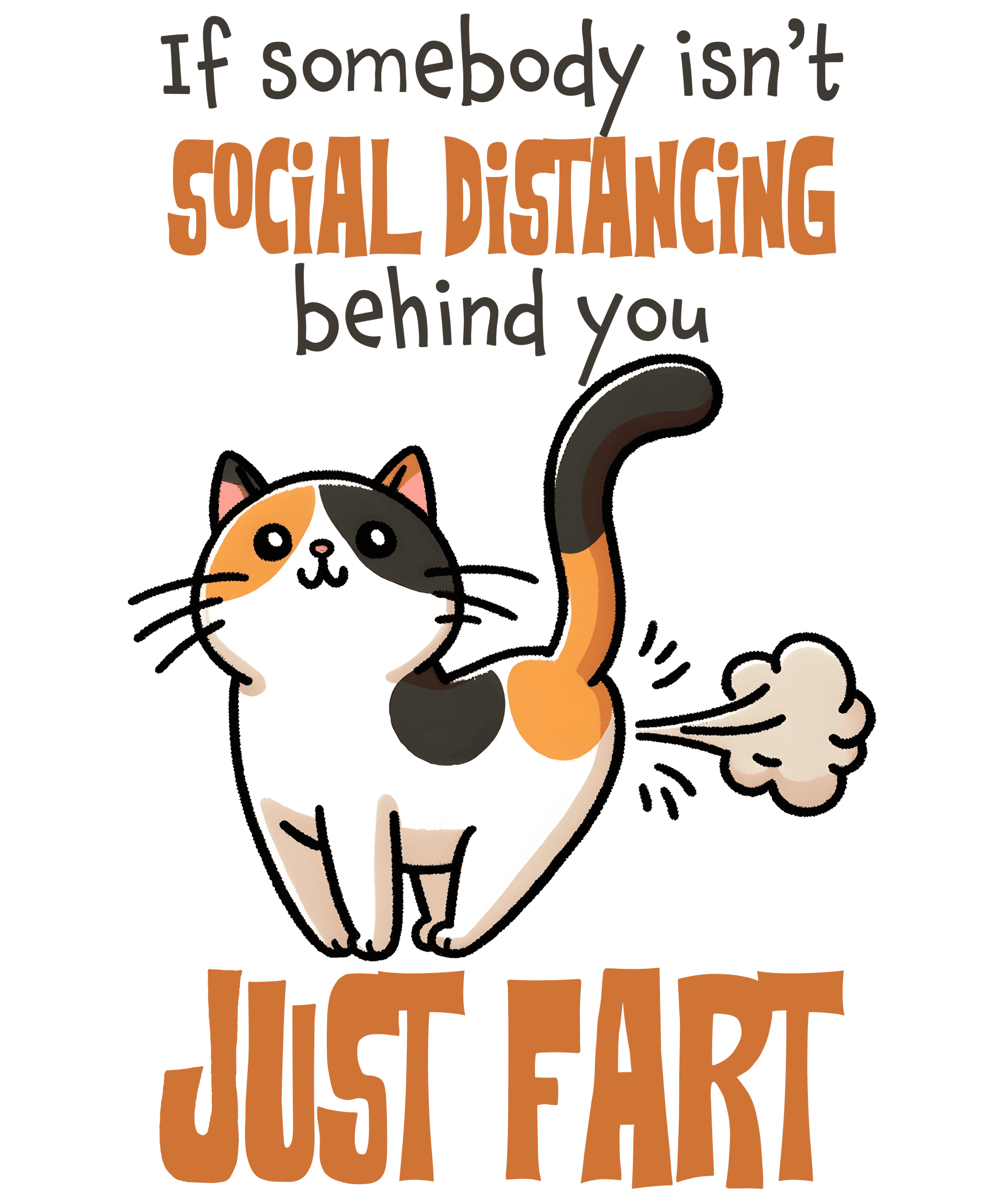 Farting Cat Design - DTF Ready To Press