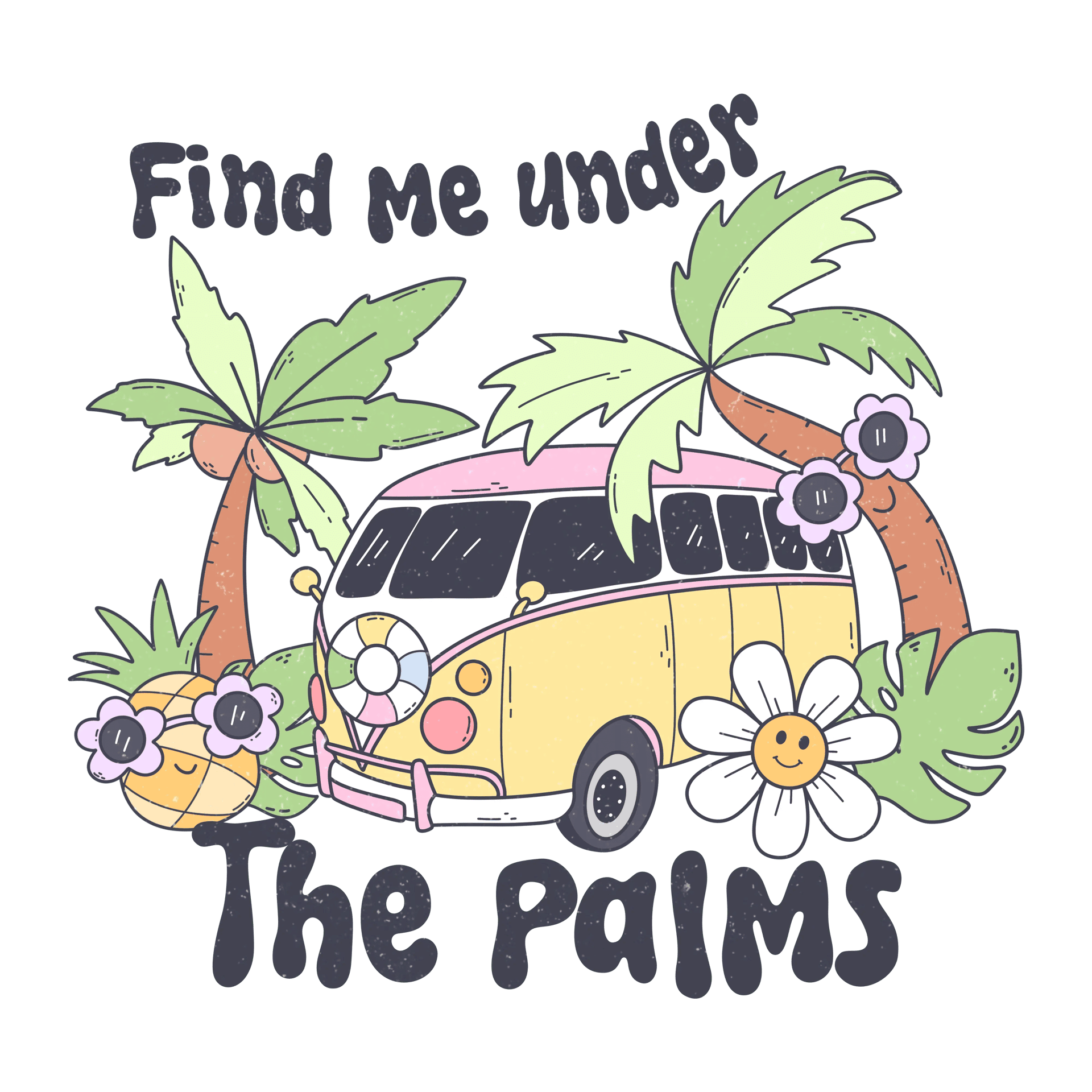 Find Me Under the Palms Design DTF-Ready Press | DTF Dallas