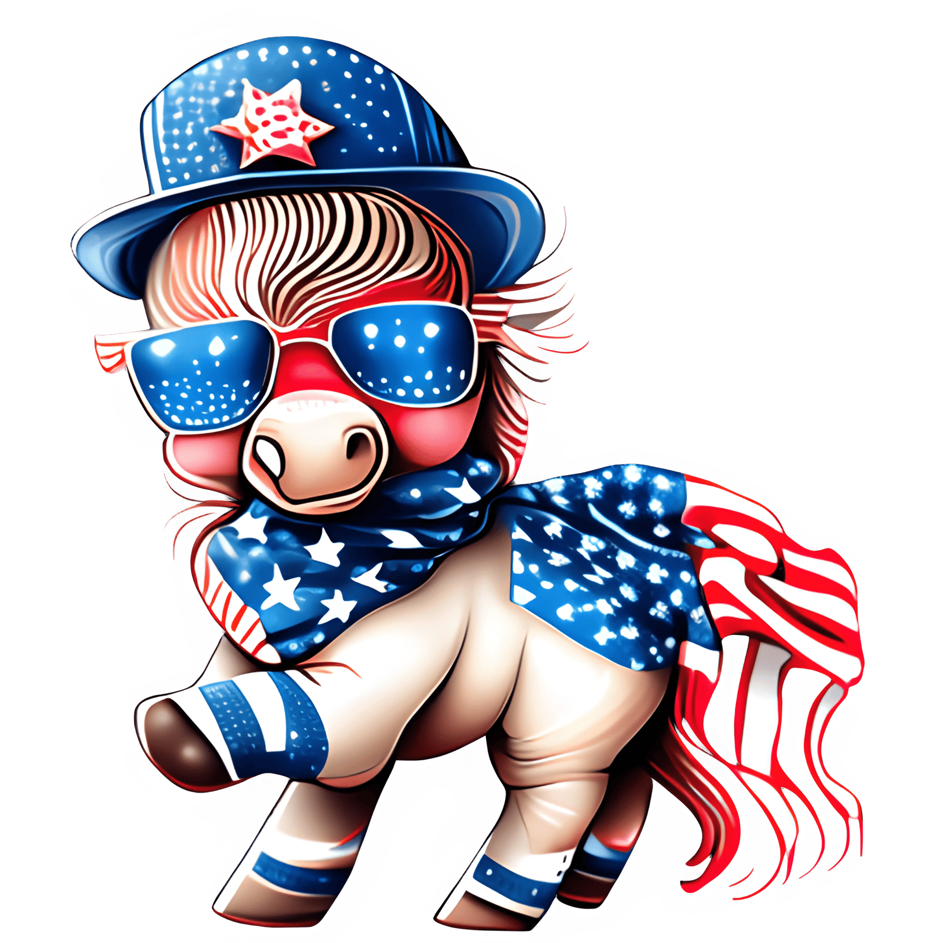 Fourth Of July Goat Design - DTF Ready To Press