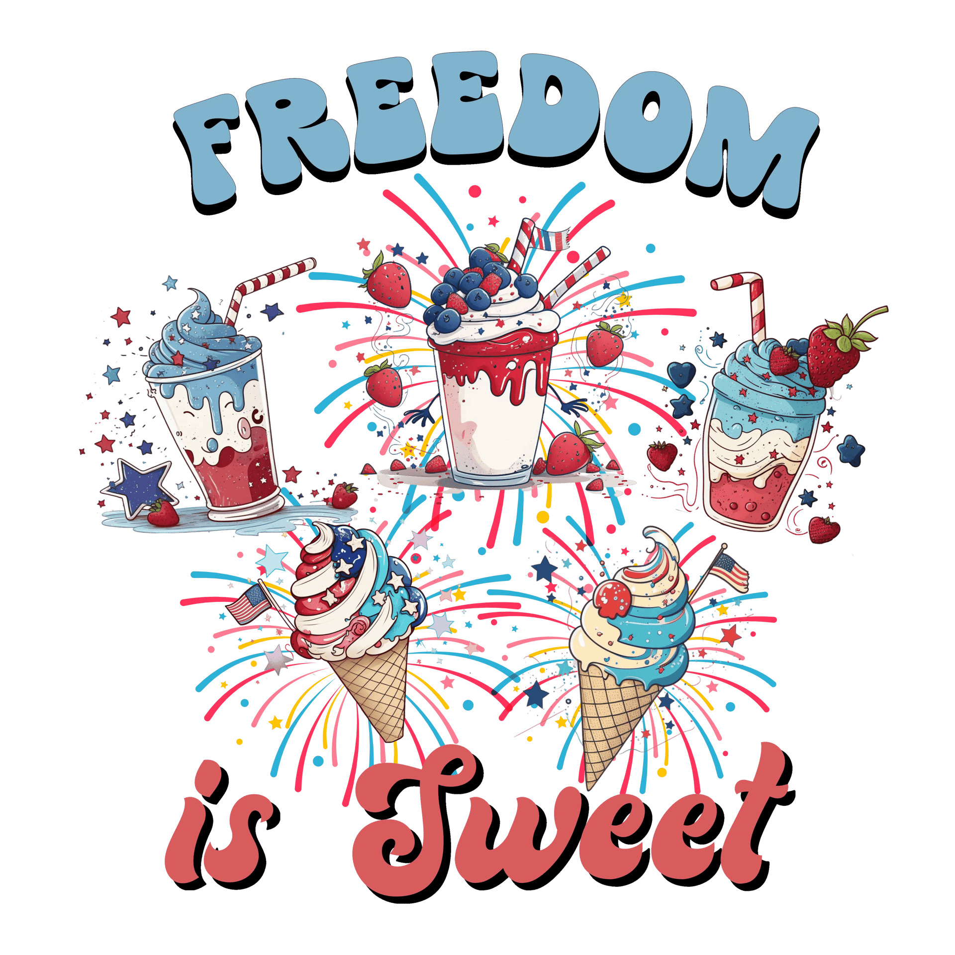 Freedom is Sweet 4th of July Design