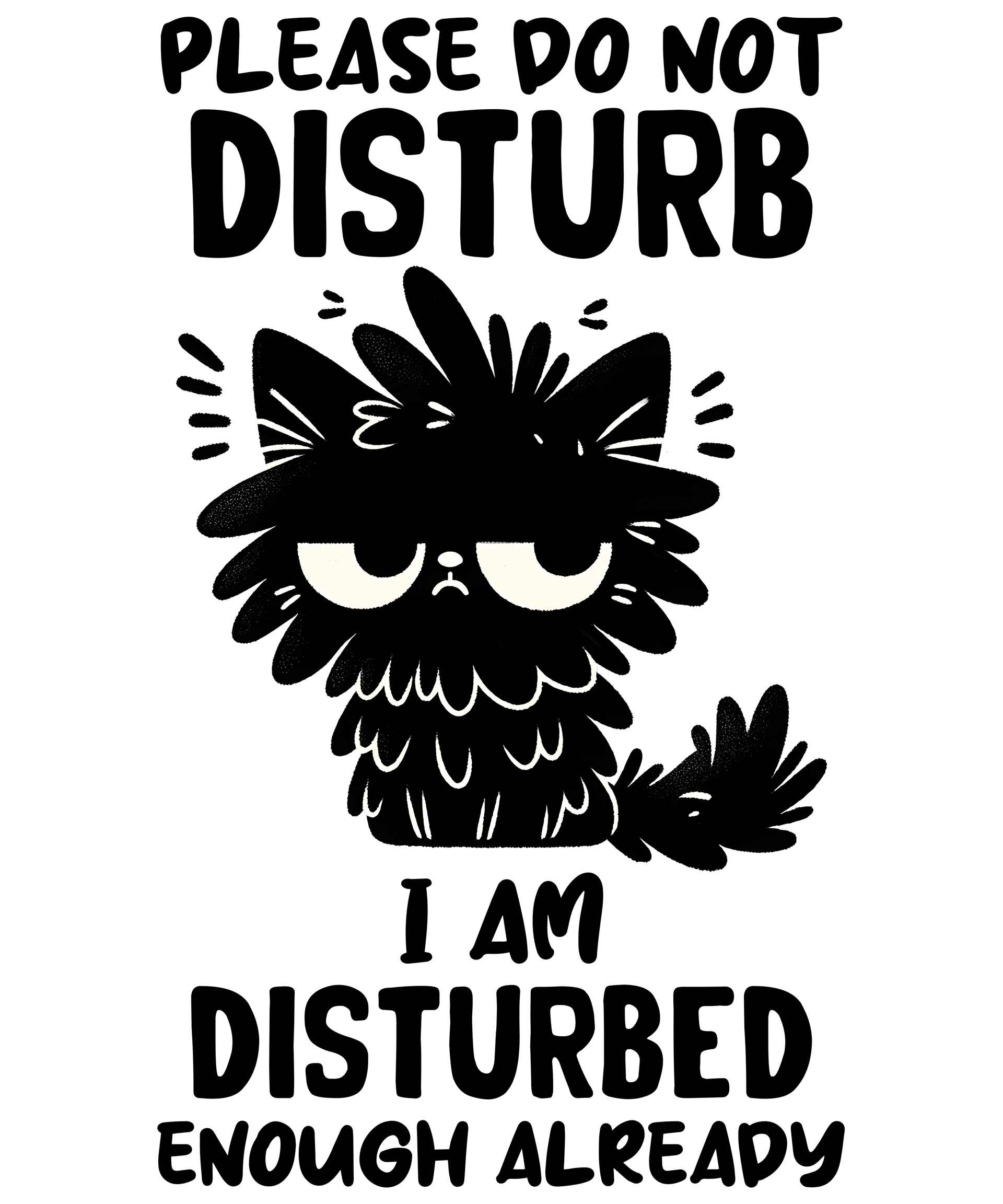 Funny Black Cat Design - DTF Ready To Press