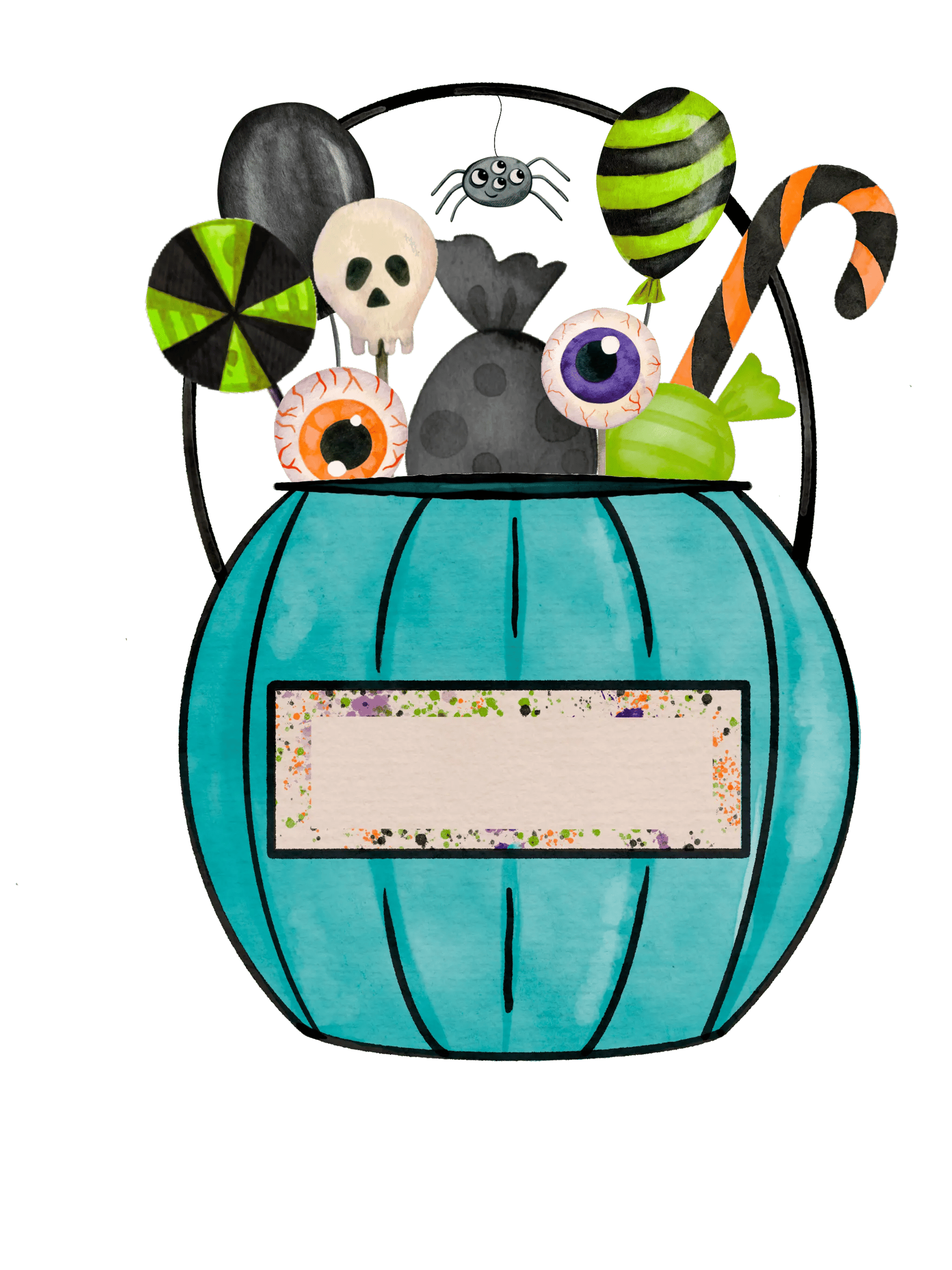 Halloween Blue Candy Bucket Design