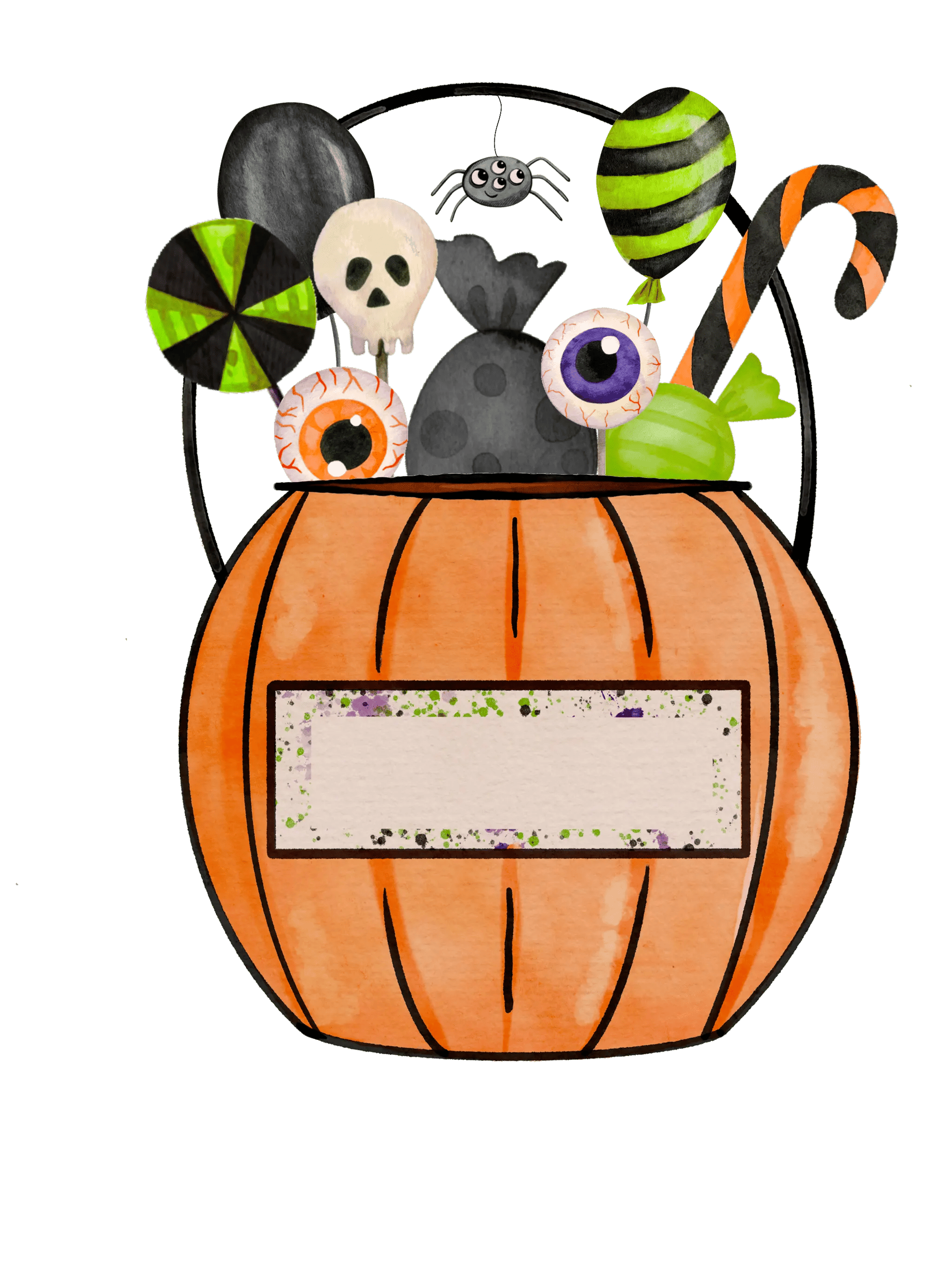Halloween Orange Candy Bucket Design