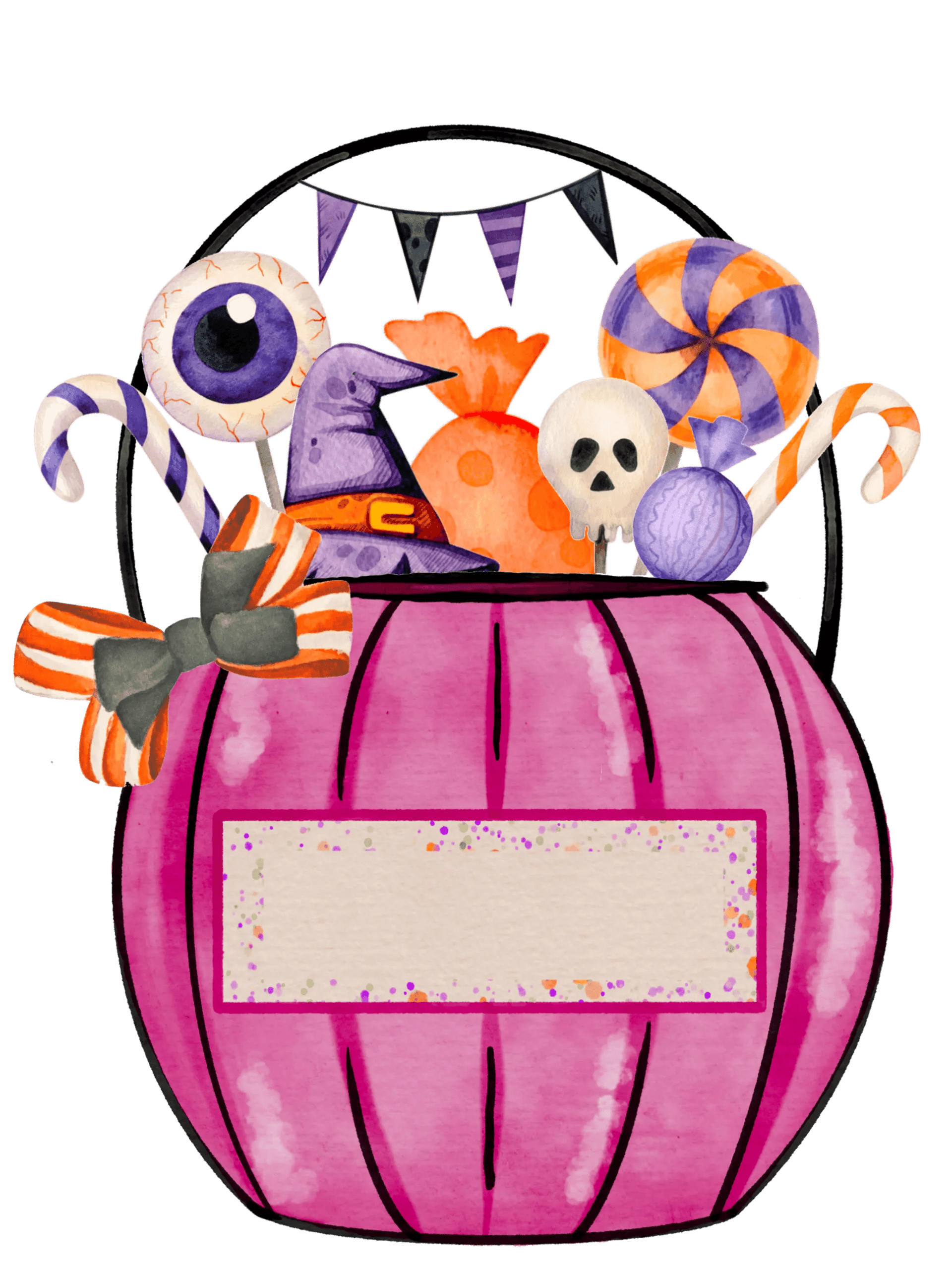 Halloween Pink Candy Bucket Design