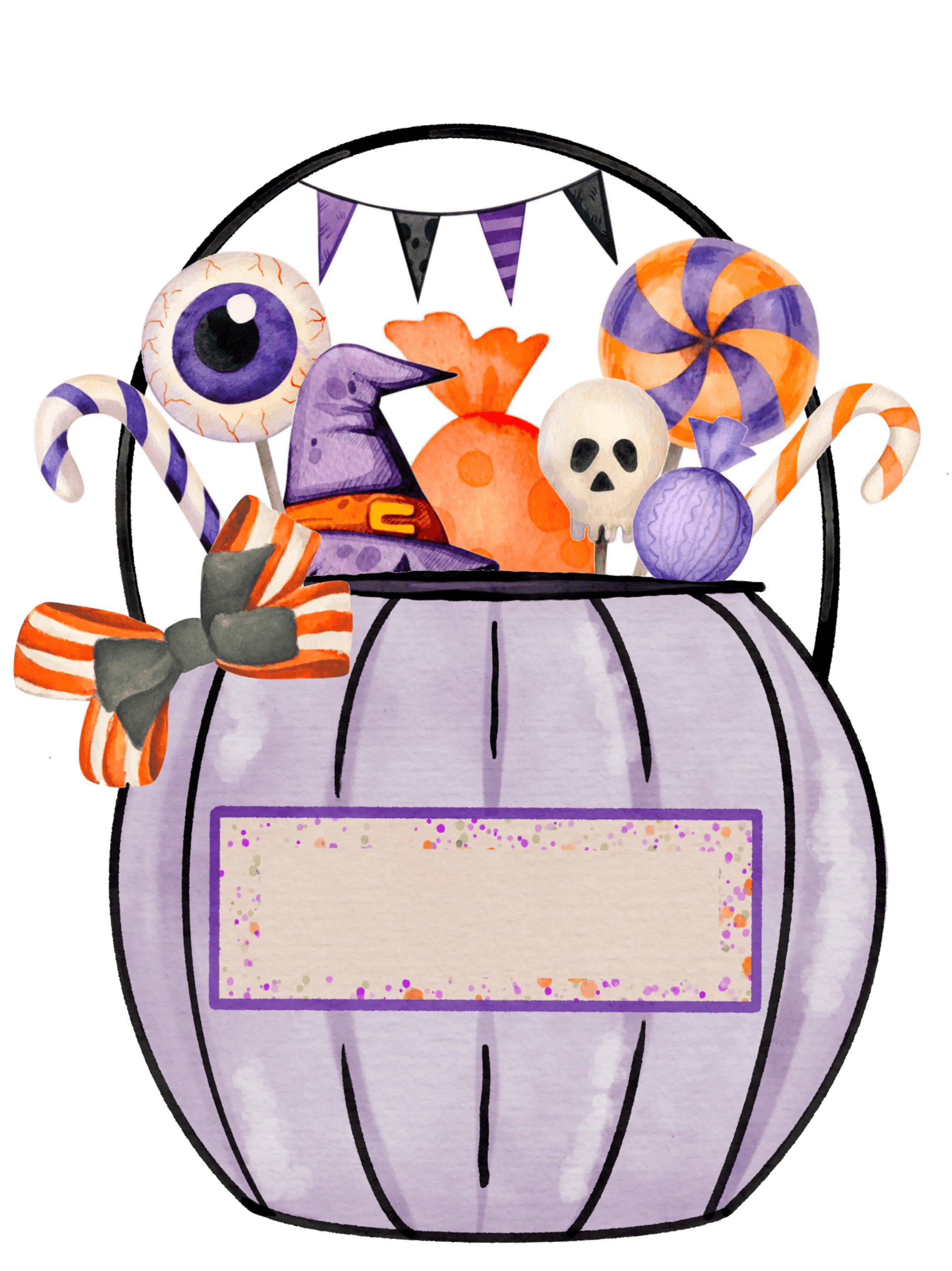 Halloween Purple Candy Bucket Design