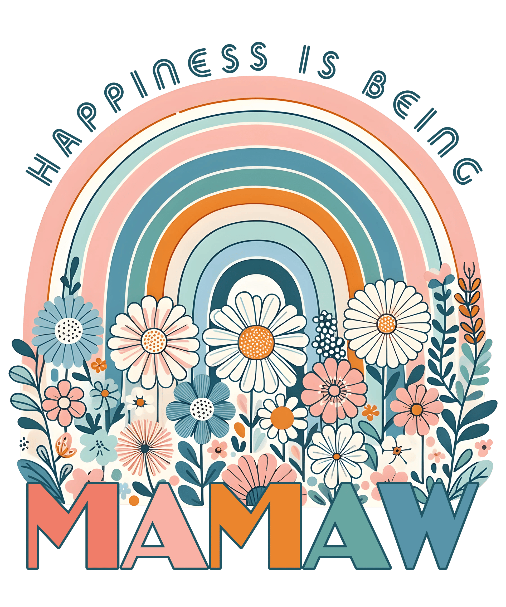 Happines Is Being MamawDesign - DTF Ready To Press