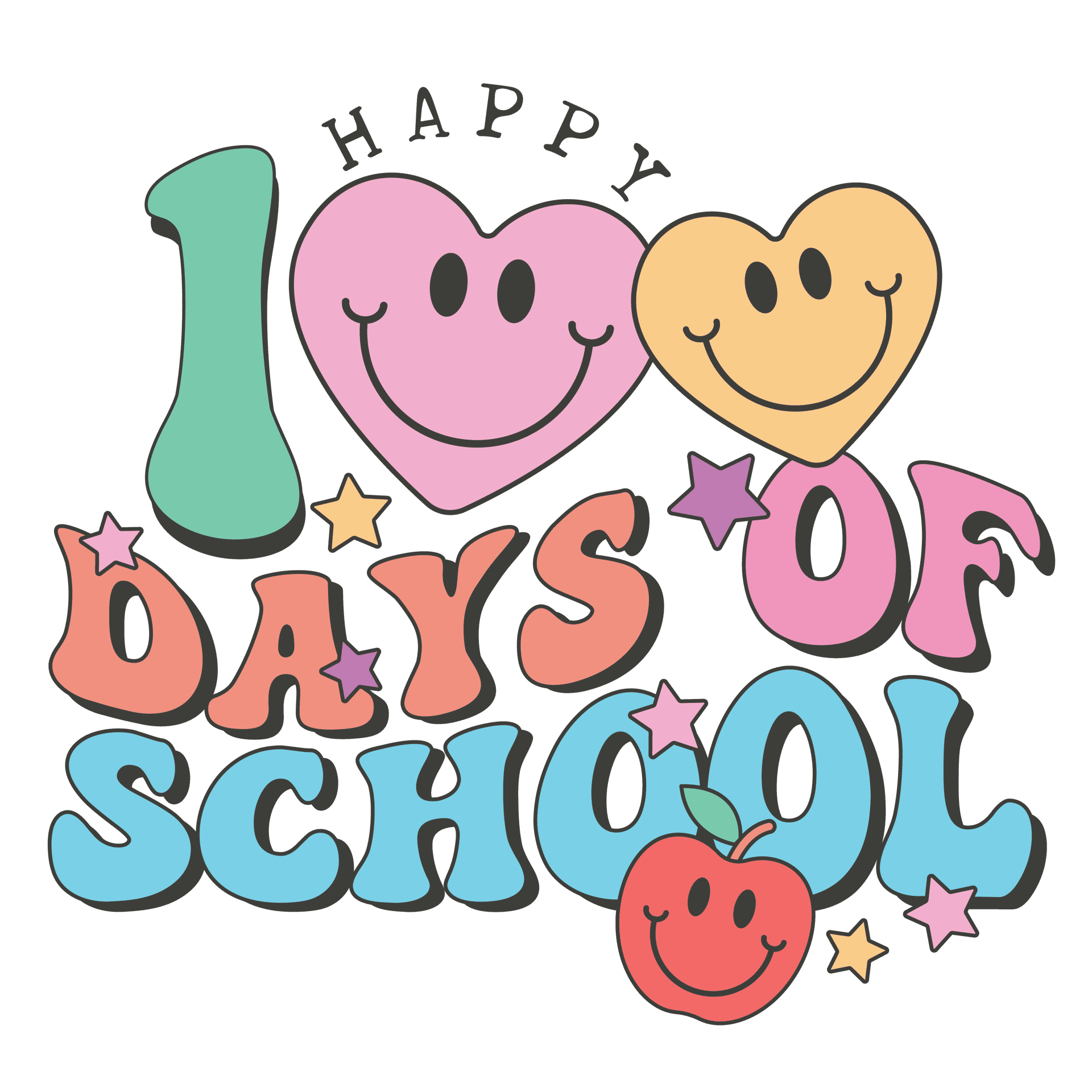 Happy 100 Days of School Teacher Design V2