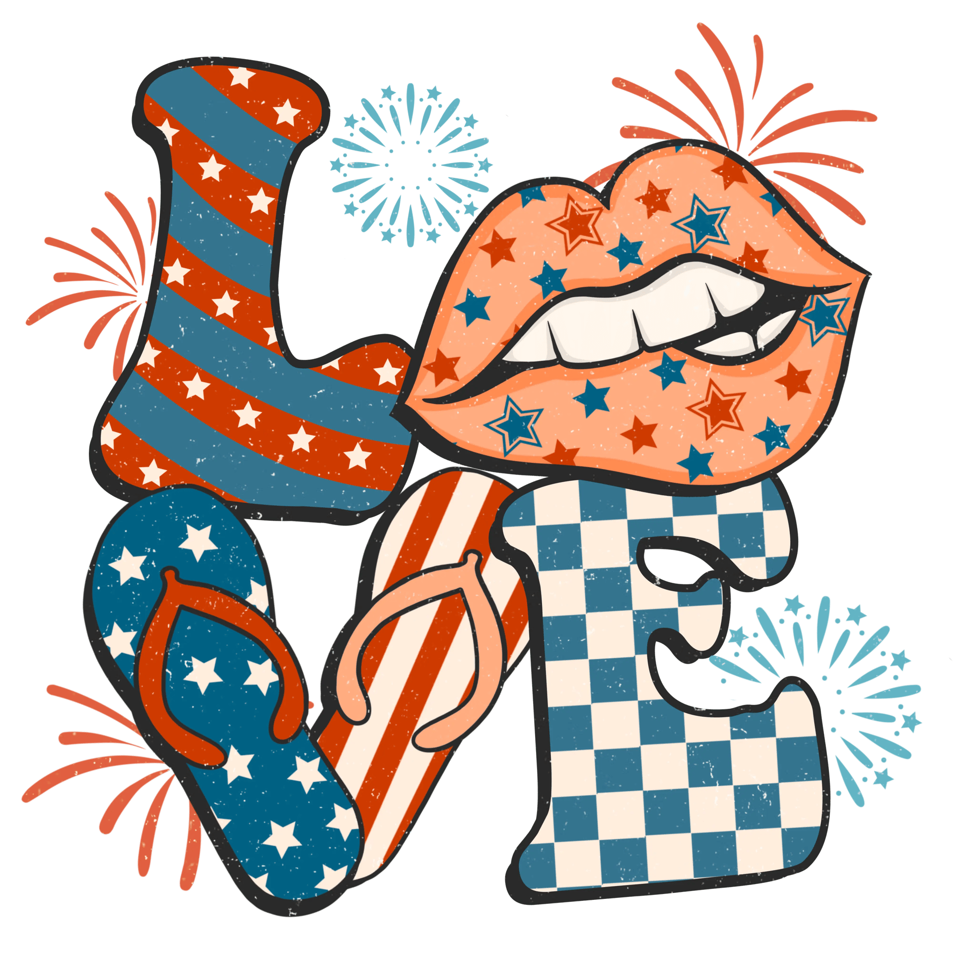 Happy 4th of July Design DTF-Ready Press (V1)