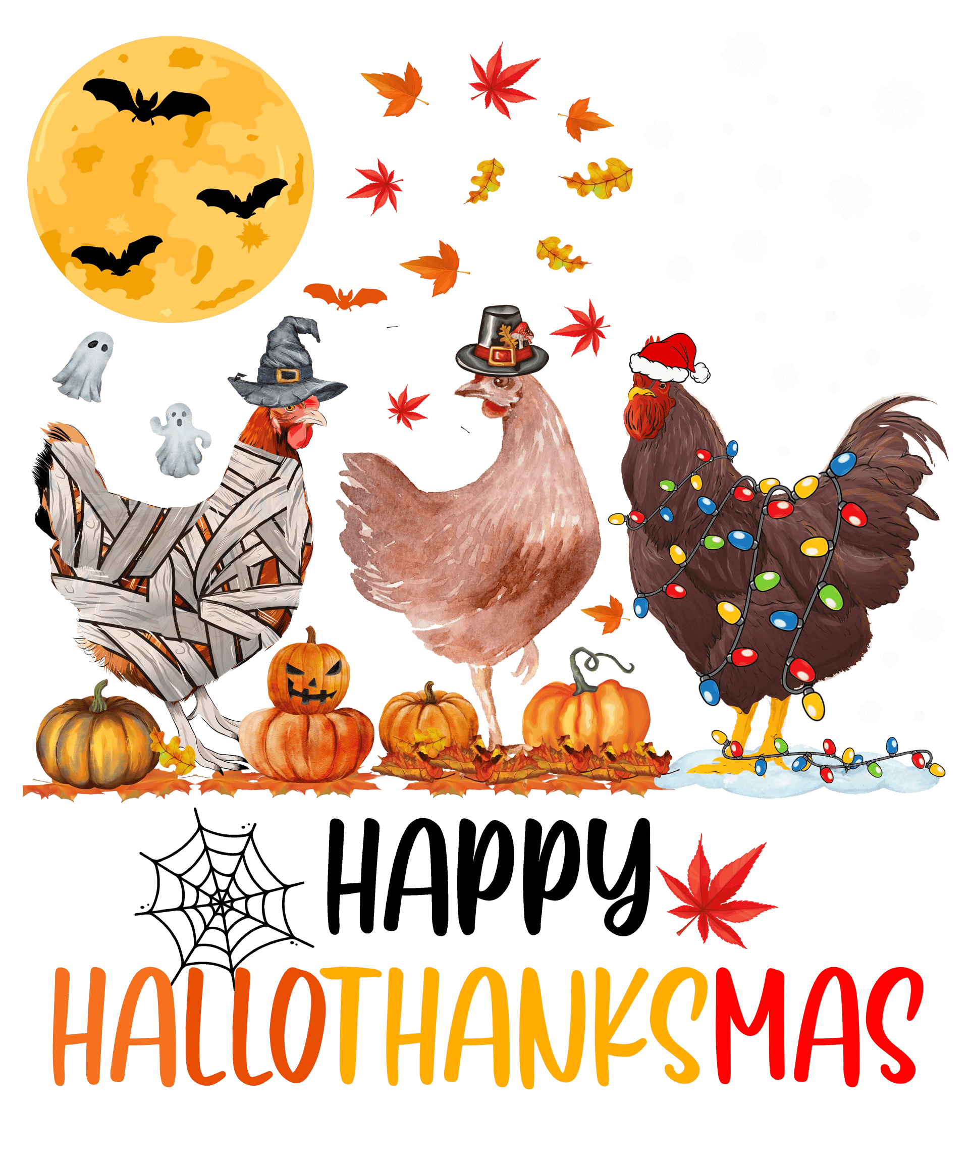Happy Hallothanksmas DTF-Ready to Press (V1)