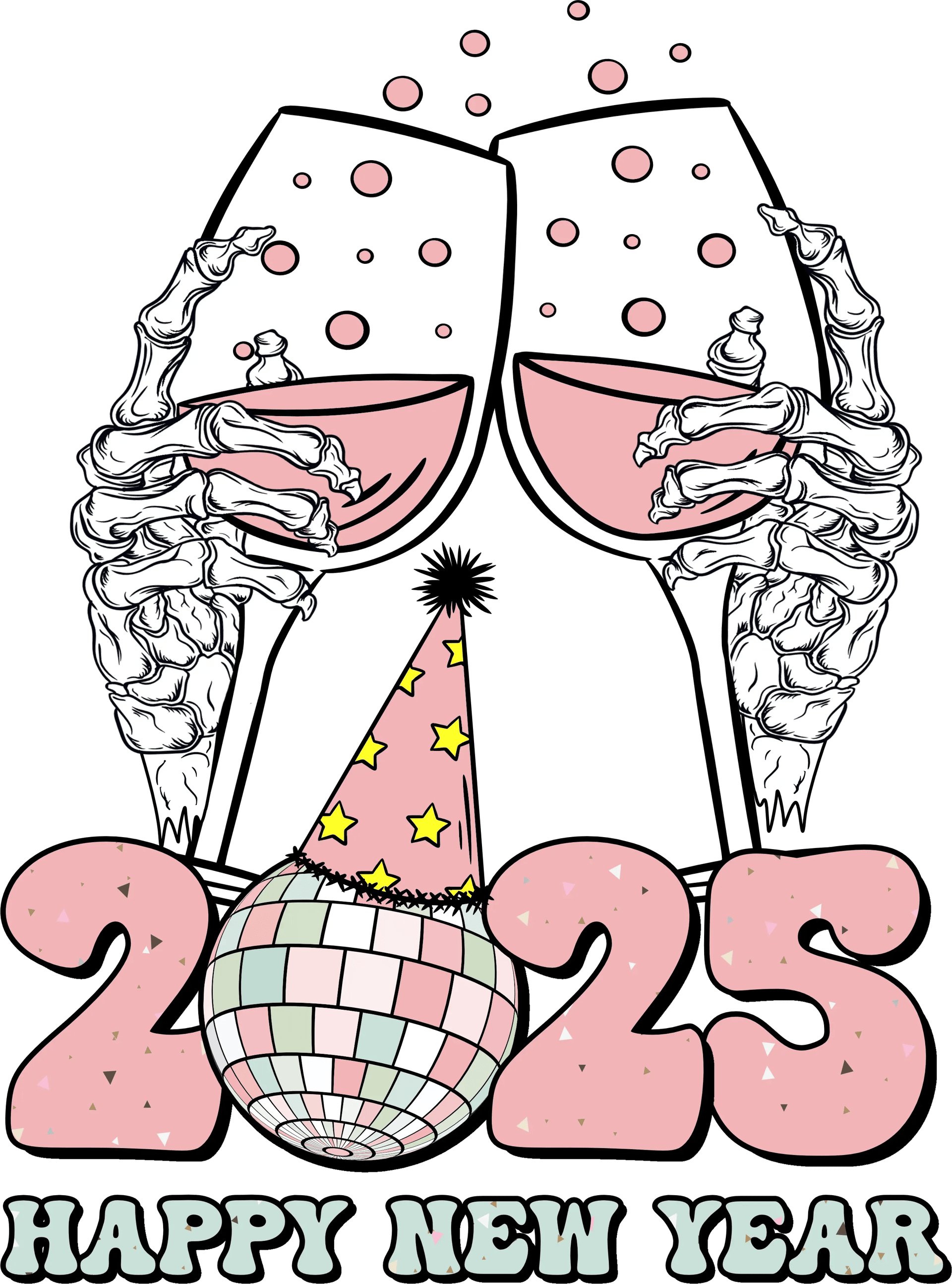 Happy New Year 2025 Christmas DTF-Ready